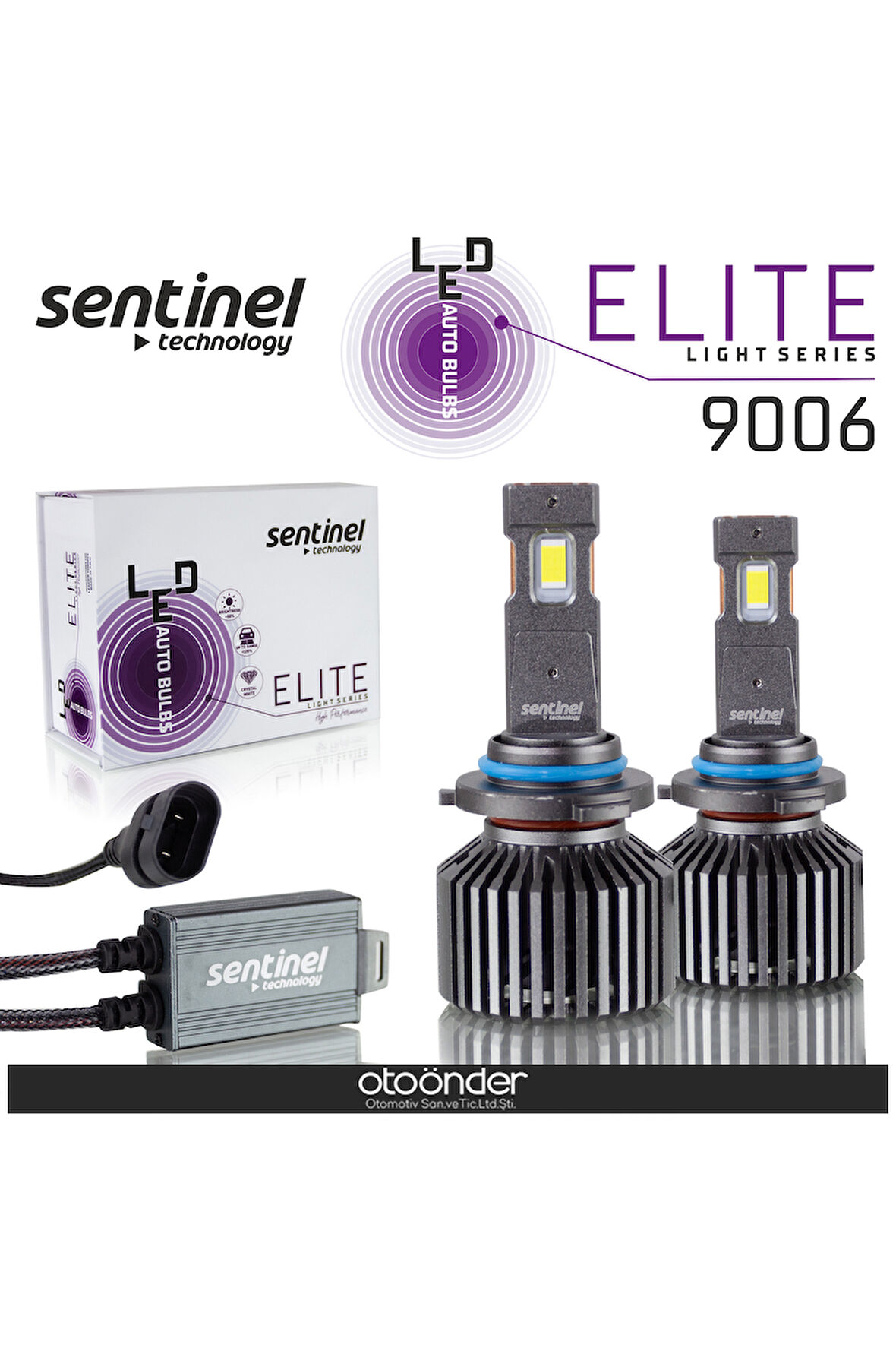 Sentinel Elite 9006 Led Xenon Ampülü 65w 12v 12000 Lumen 6500 Kelvin Beyaz Işık