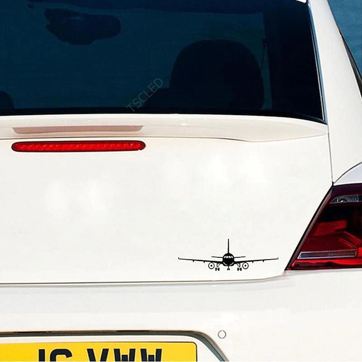 Uçak Araba Sticker Yapıştırması 20CM Siyah