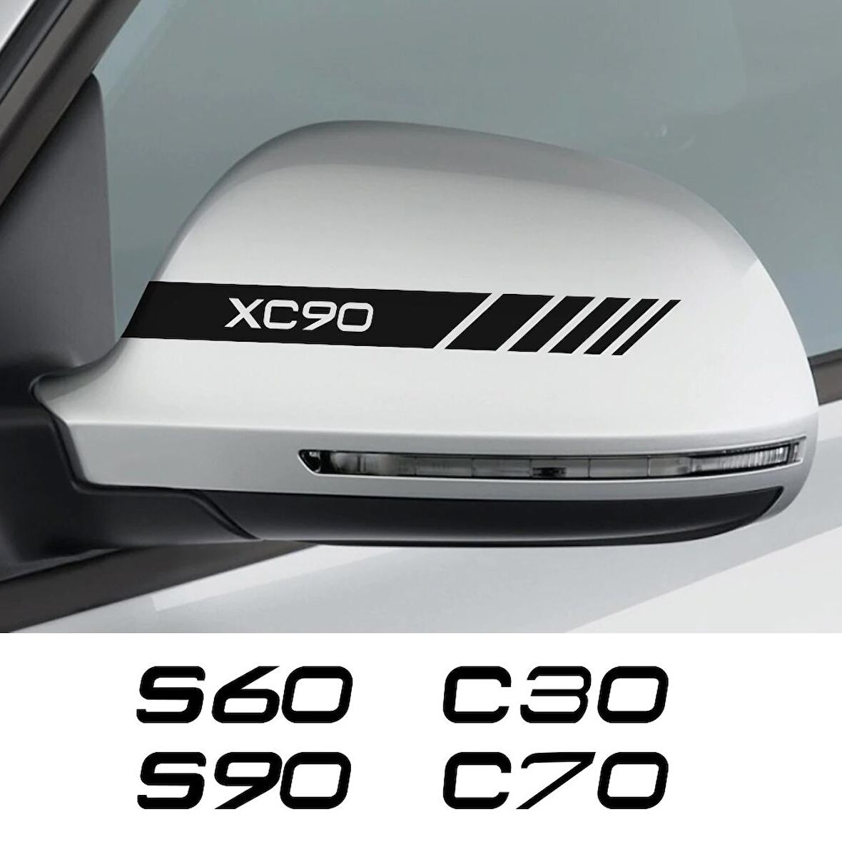 S90 Volvo Araba Ayna Sticker Yapıştırması 15CM