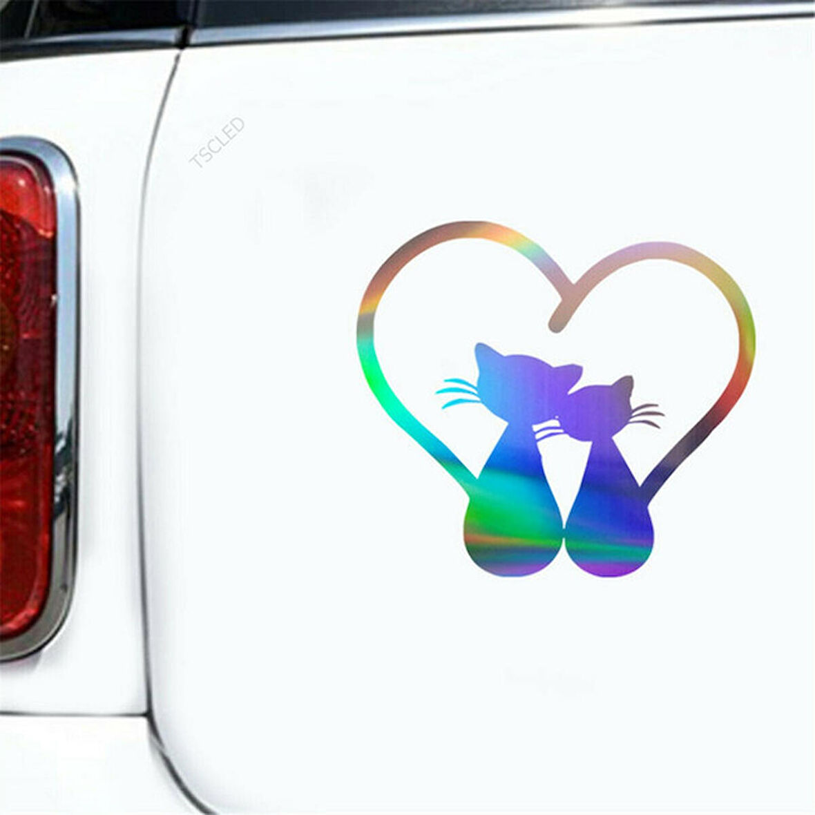 Kedi Çift Motosiklet Araba Sticker 1