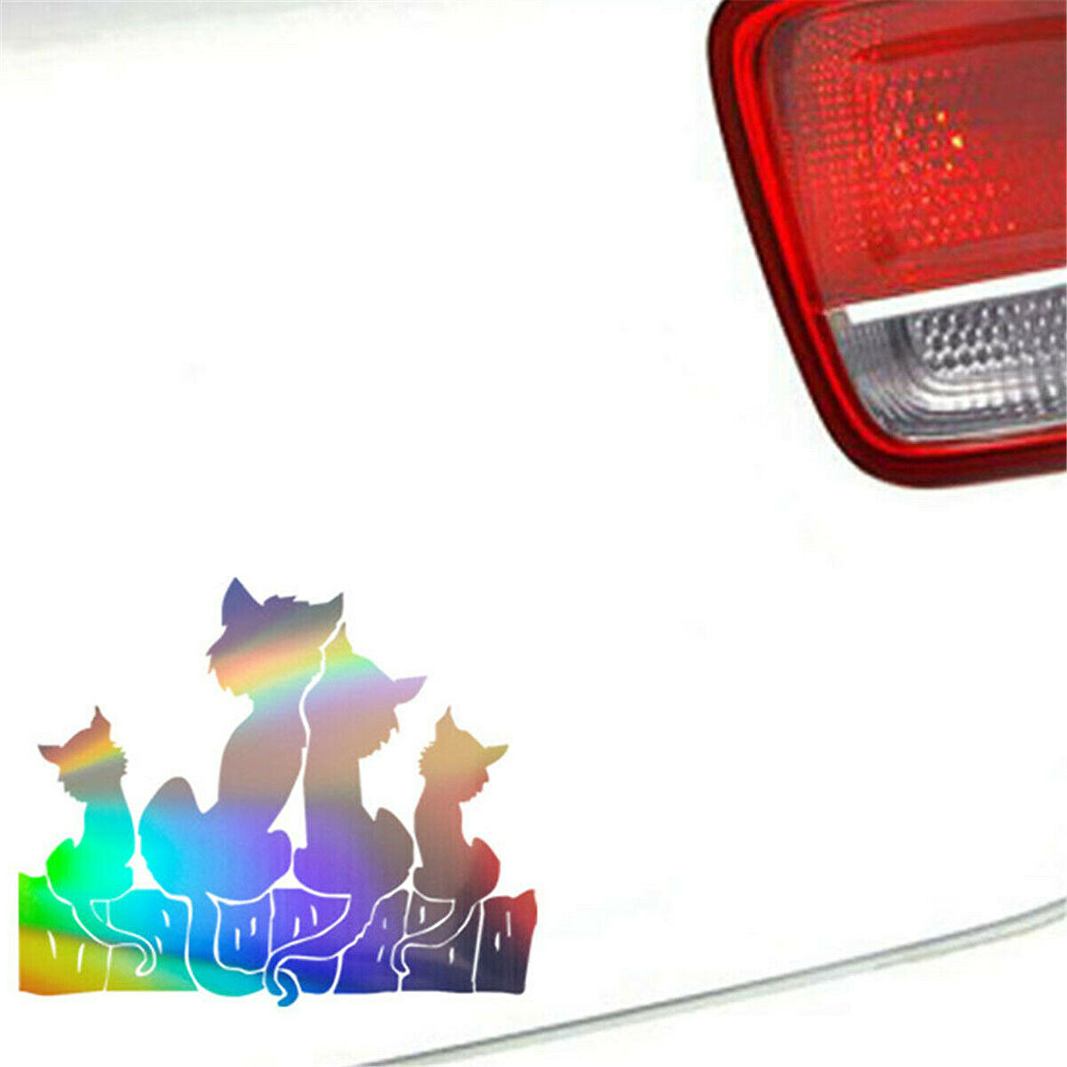 Sevimli Hayvan Ailesi Kedi Pet Sticker 14CM