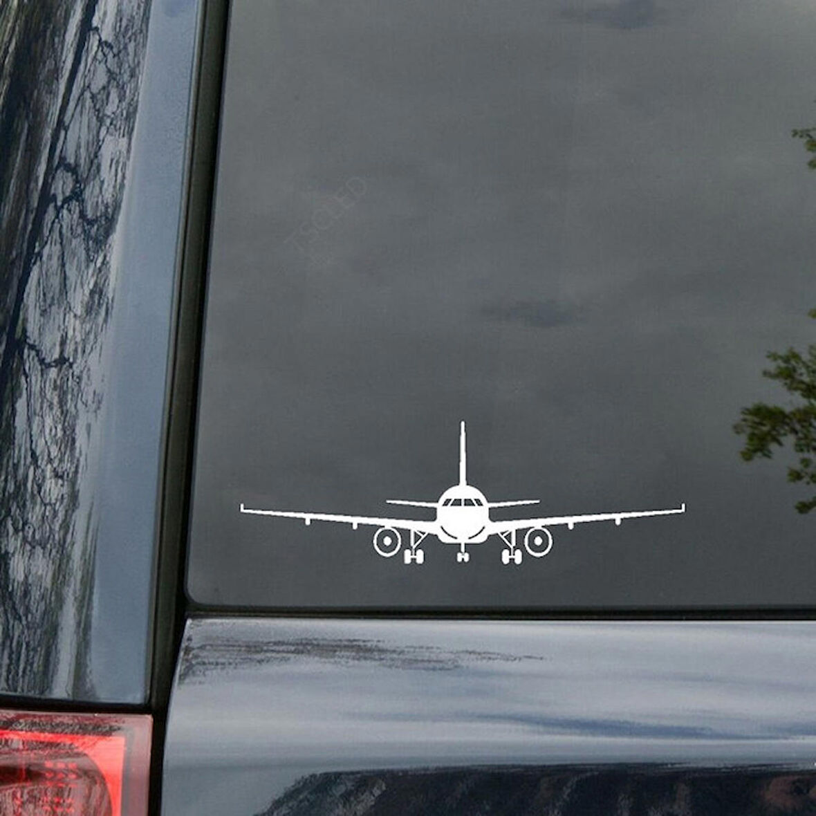Uçak Araba Sticker Yapıştırması 20CM Beyaz
