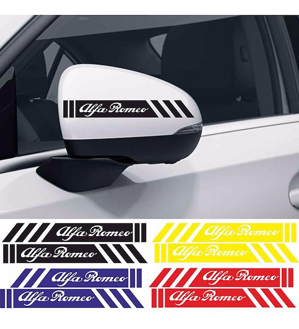 Alfa Romeo ayna sticker etiket şerit