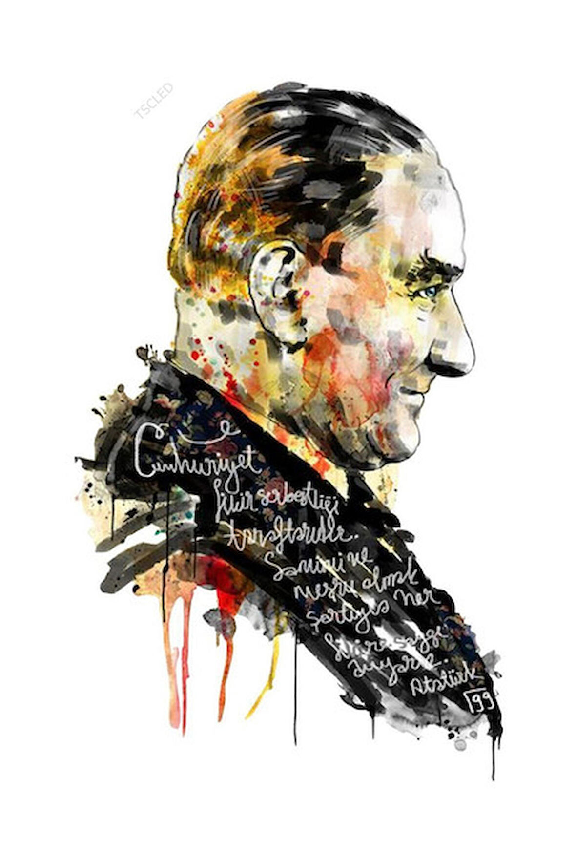 Atatürk Sticker Yapıştırma 20CM