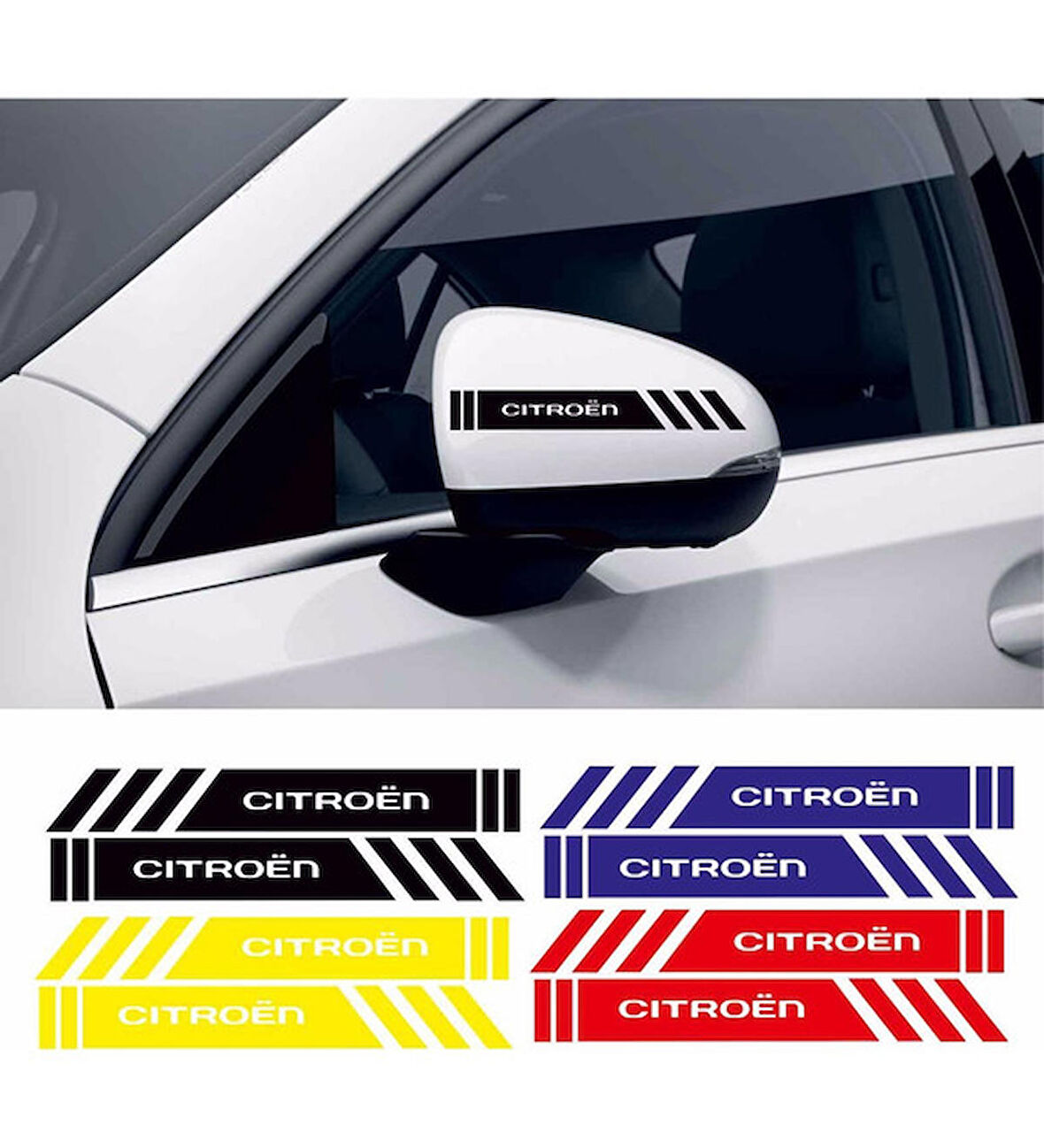 Citroen ayna sticker etiket şerit 15CM