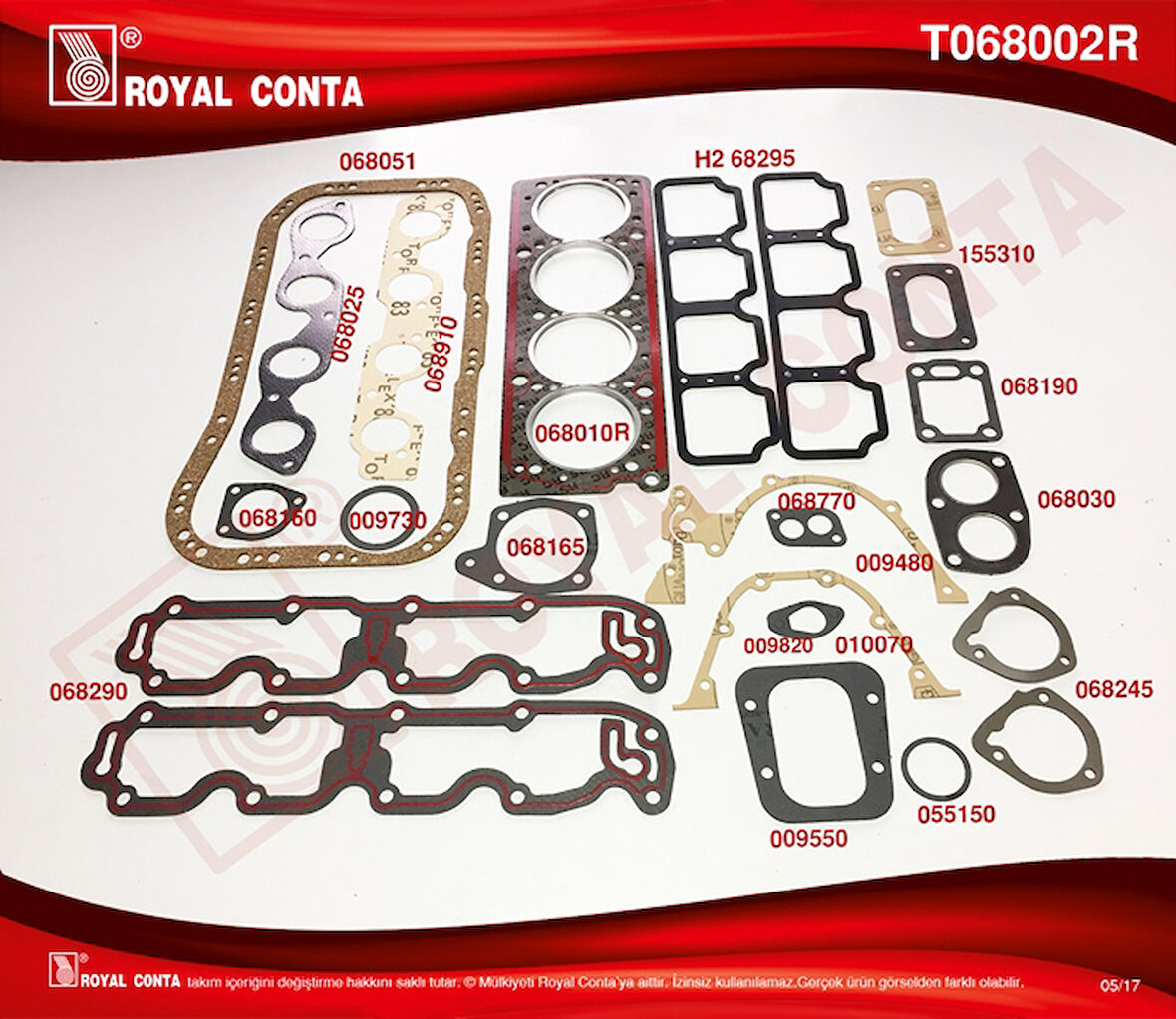 Tofas Motor Takım Contası Tempra 2000 8v (silindir Kapak Contalı Kecesiz) - Royal T068002r