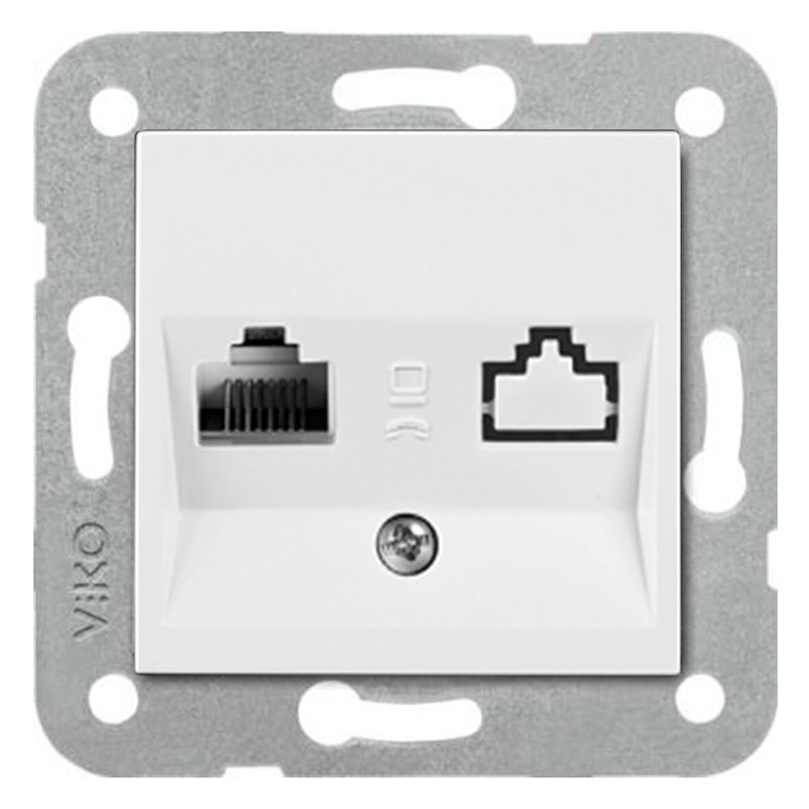 VİKO Data Cat 5 Çerçevesiz Tekli Beyaz Karre