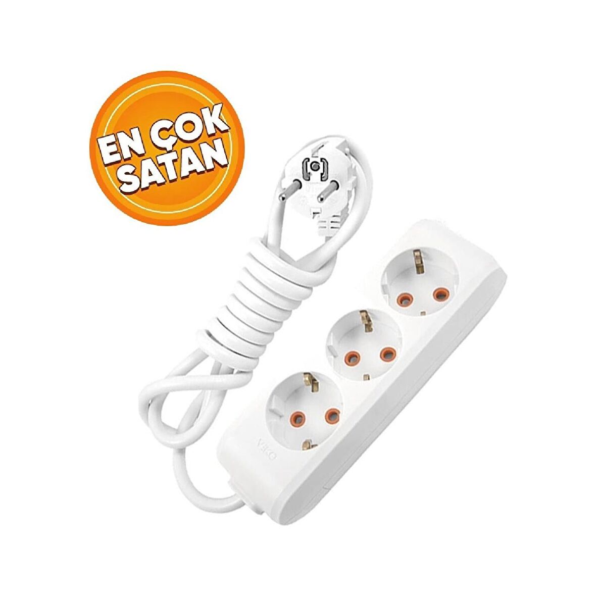 Viko Üçlü Priz Topraklı Kablolu Ç.K. 2 Metre