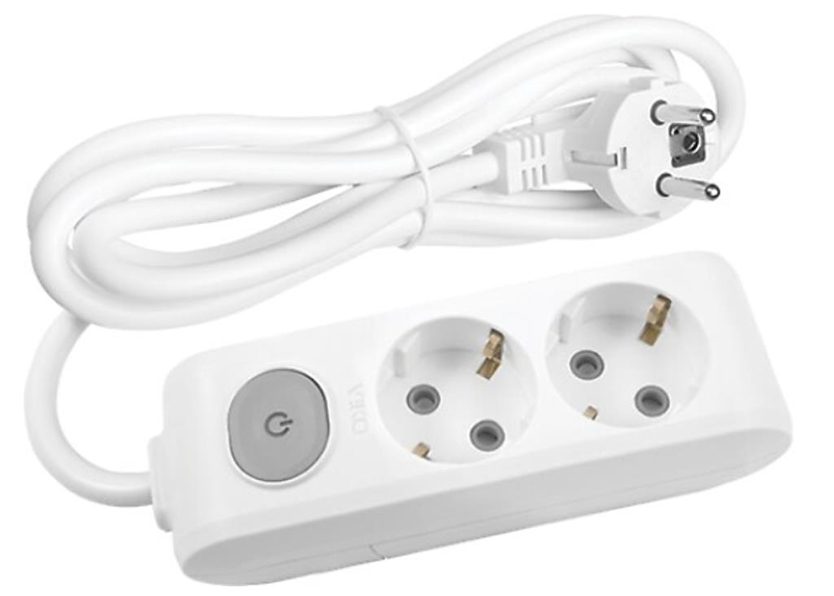 VİKO Multi-Let 2li Anahtarlı Topraklı Çocuk Korumalı 3 Metre Priz (Beyaz)