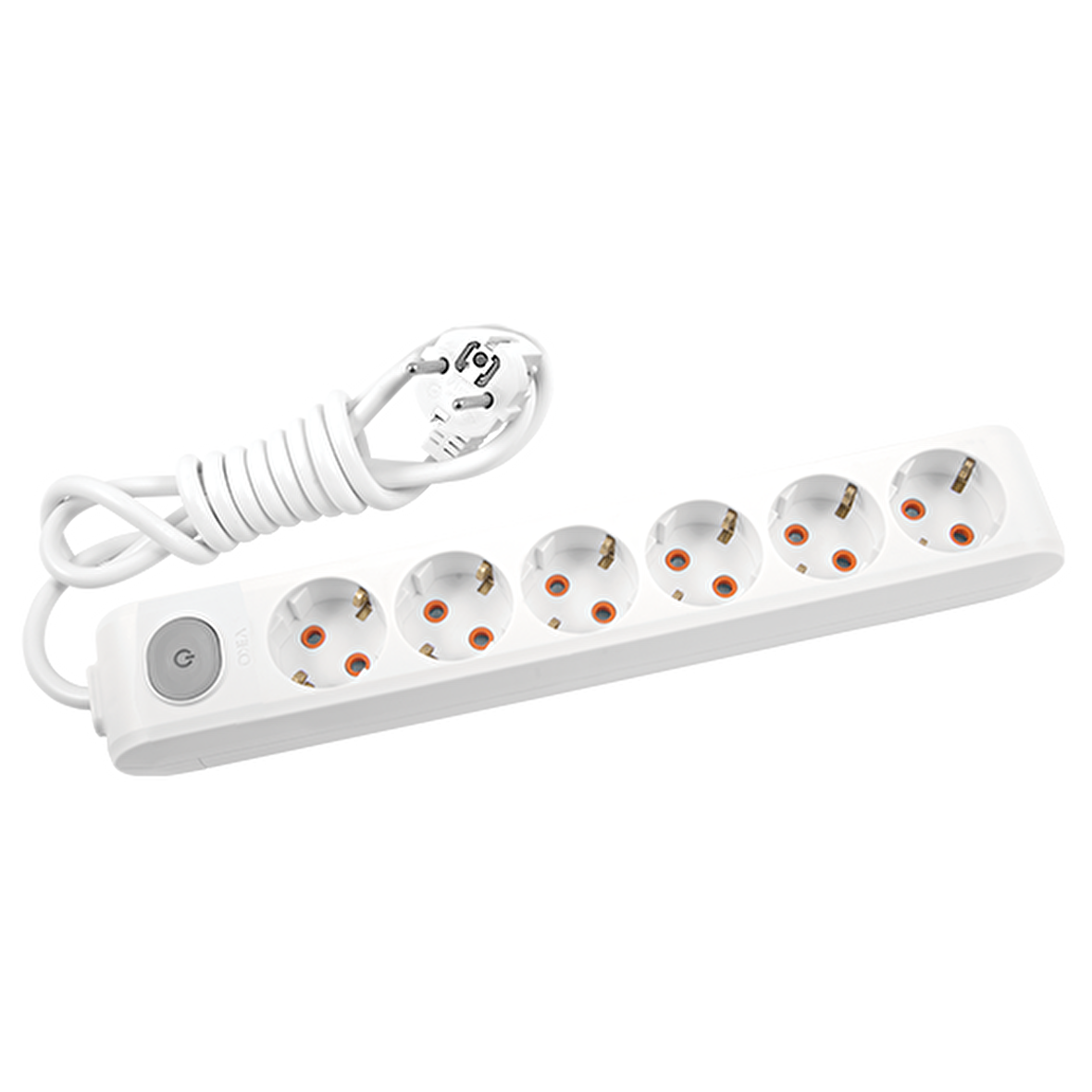 VİKO Multi-Let 6lı Anahtarlı Topraklı 2 Metre Priz (Beyaz)
