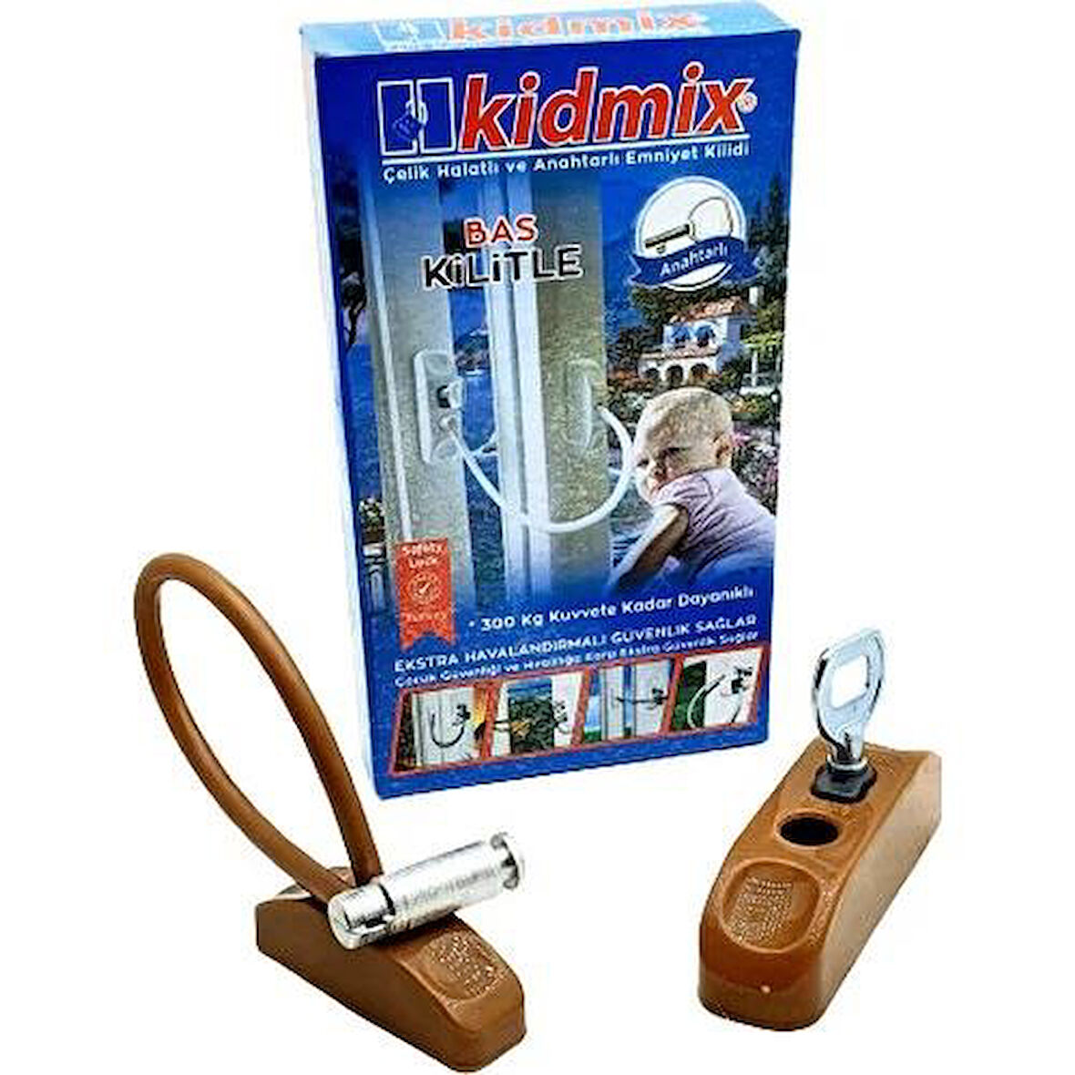 Kidmix Pencere Güvenlik Kilidi Kahverengi