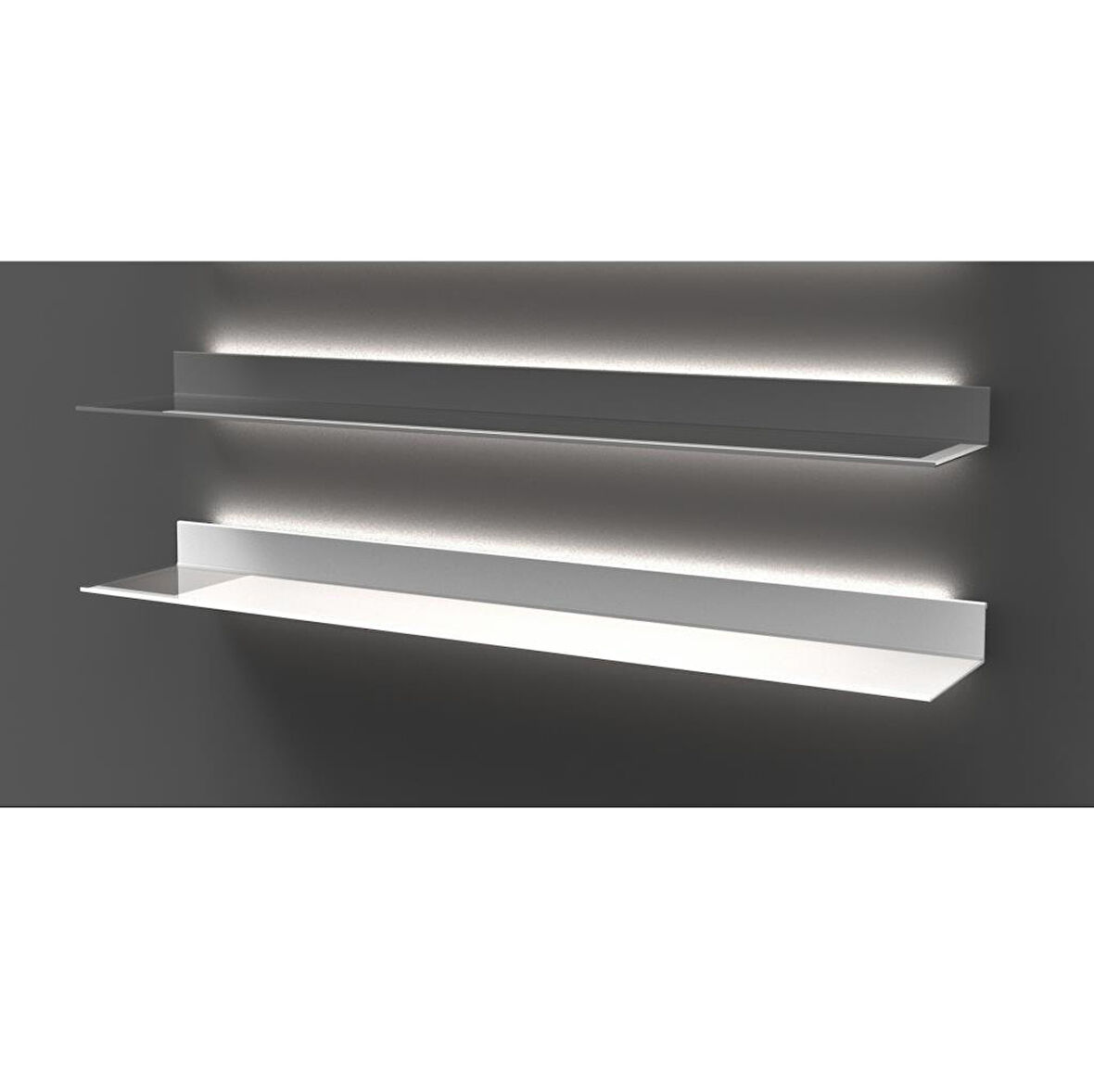 Arka Aydınlatmalı Raf 120cm-Siyah