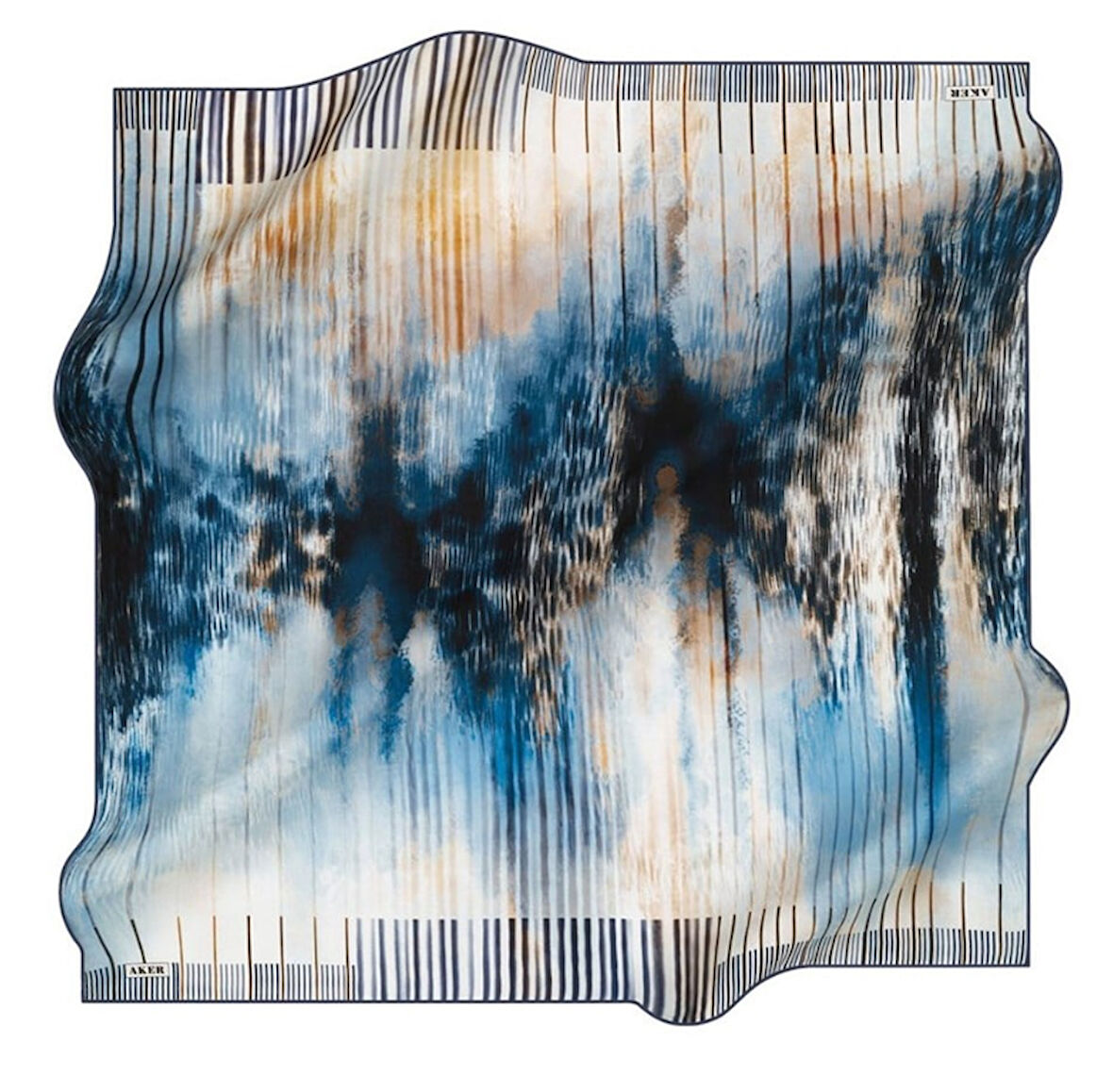 Aker Tivil Saf İpek Eşarp 8412713 - 921 Açık Mavi Çizgi Desen