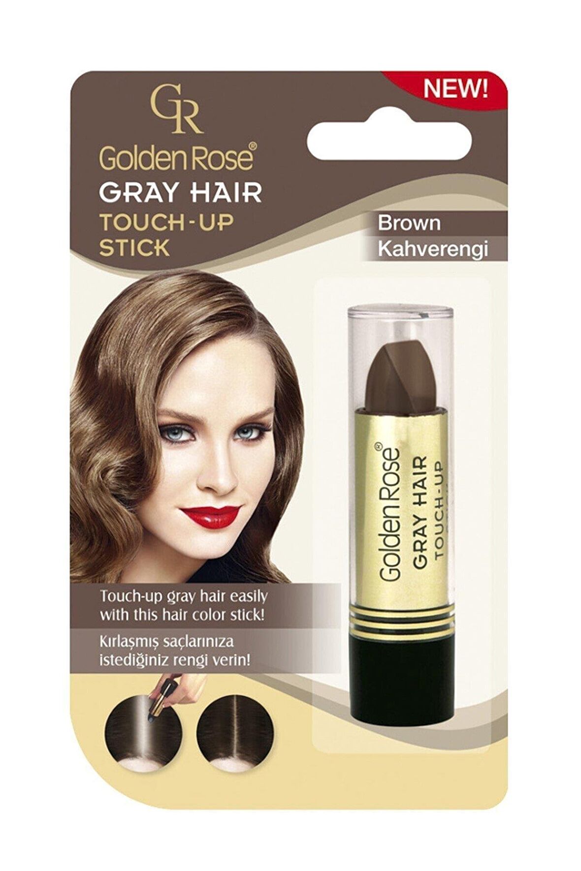 Gr Saç Beyazlarını Kapatan Stick Kahverengi - Grey Hair Touch-Up Stick 