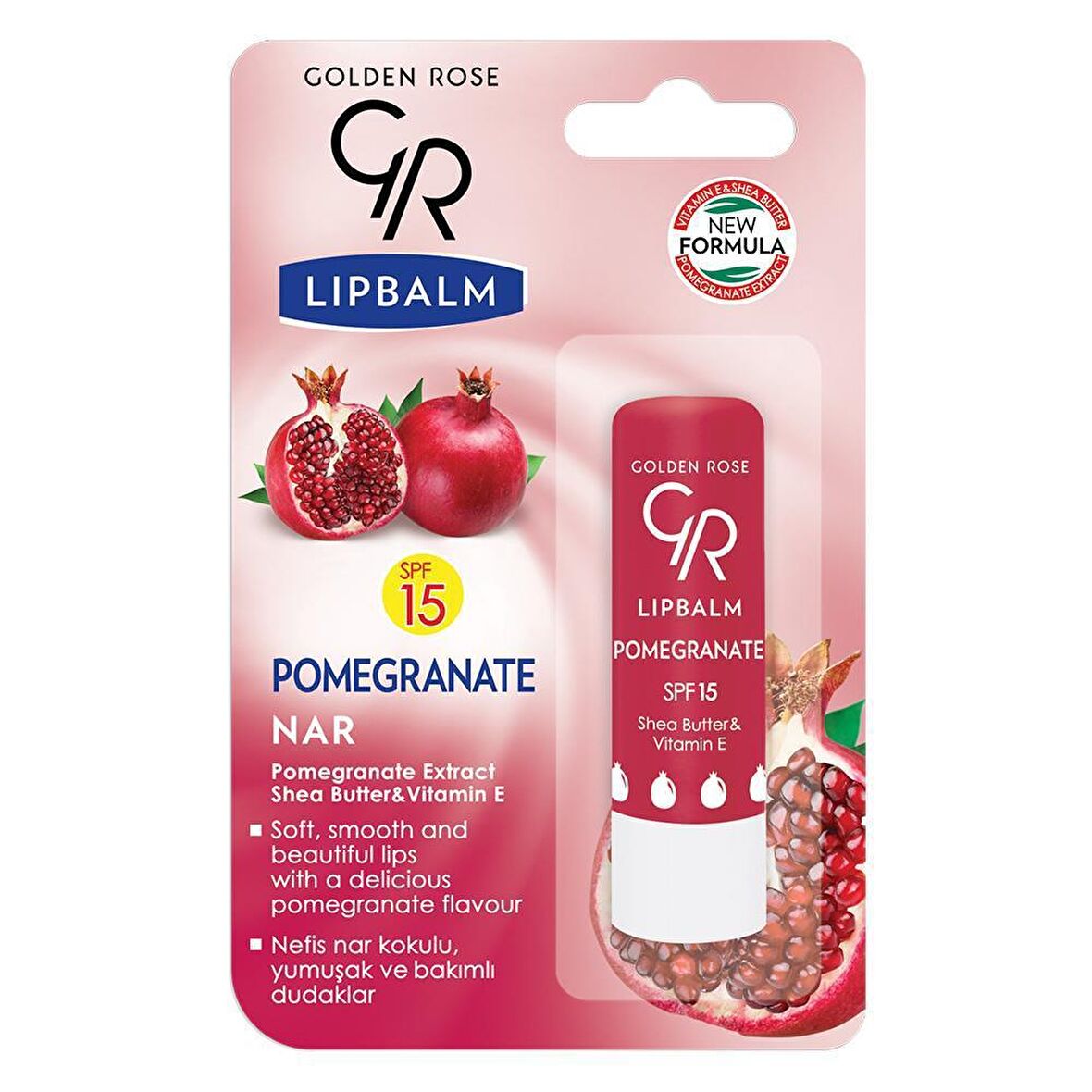 Golden Rose Lip Balm Pomegranate Spf15 (Nar) 