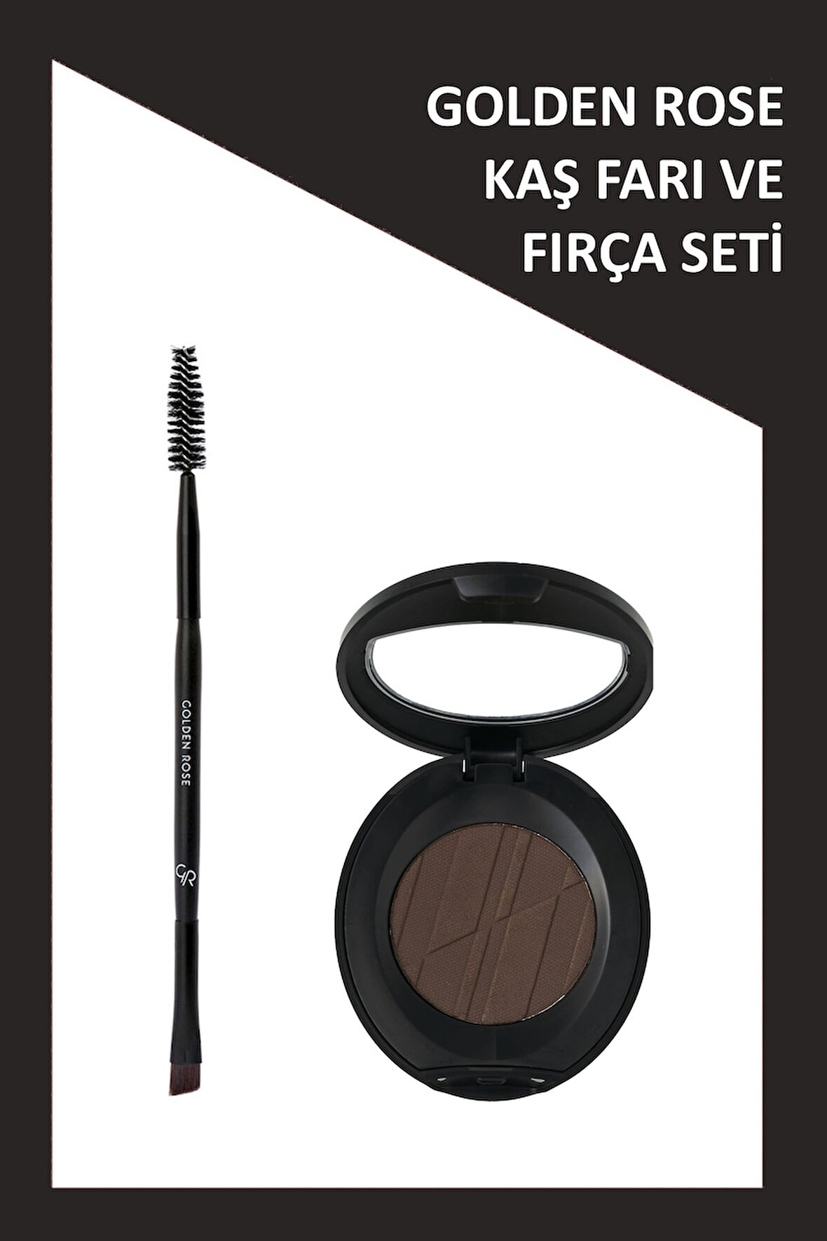 Eyebrow Brush - Kaş Fırçası ve Eyebrow Powder No: 106 Deep Brown - Kaş Farı Seti