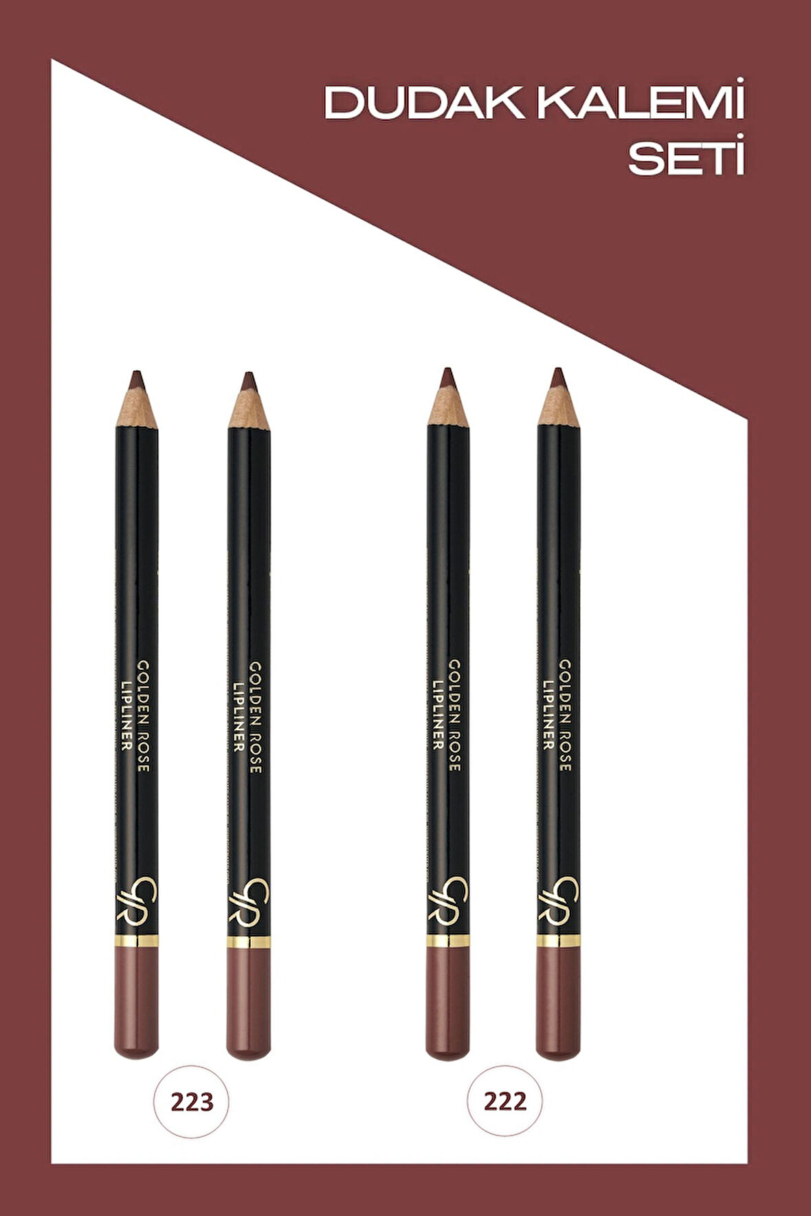 Lipliner No:223 2x ve No:222 2x Dudak Kalemi 4'lü Set