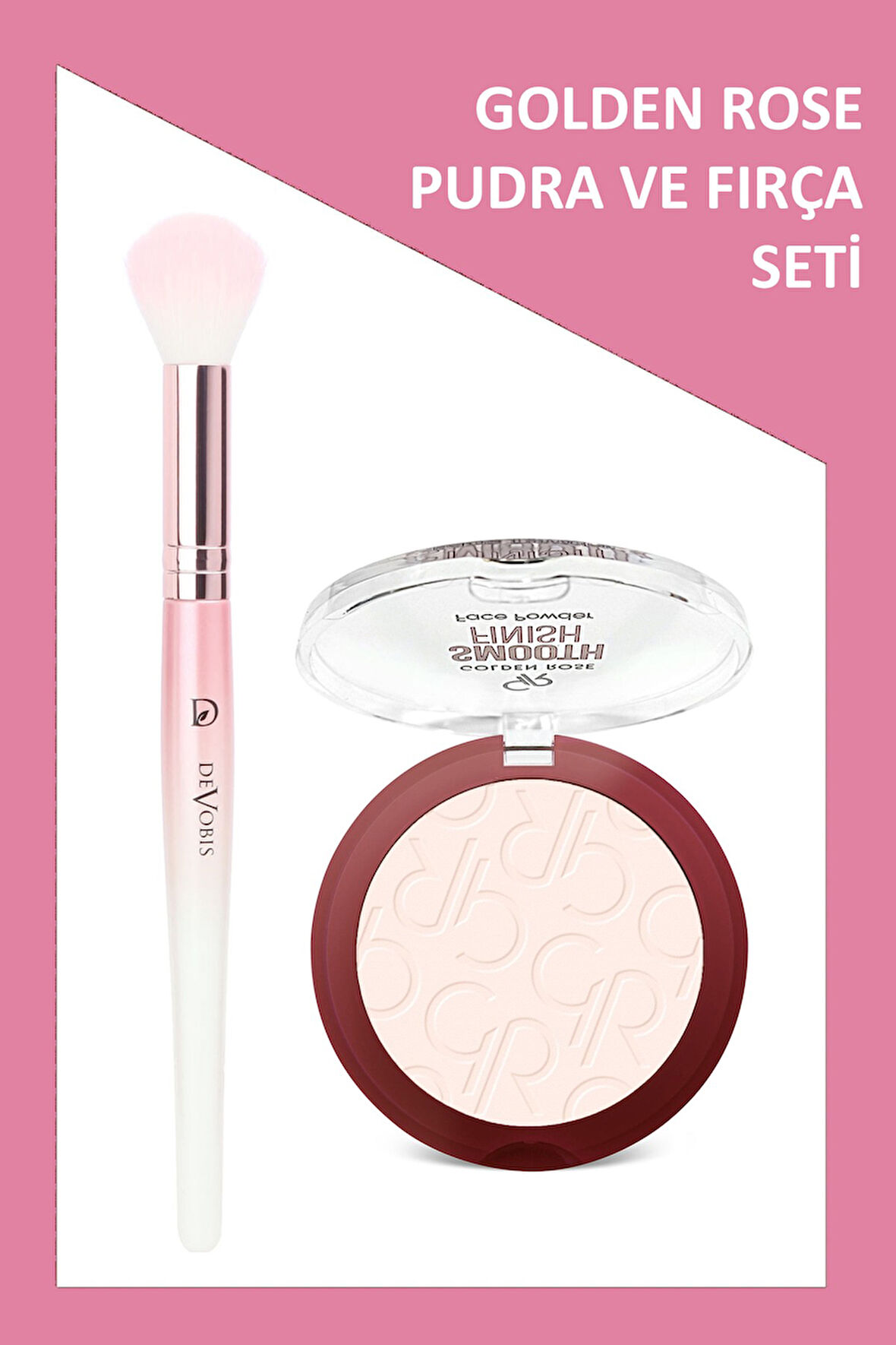 Devobis Precision Face Brush - Hassas Yüz Fırçası ve Smooth Finish Face Powder No: 201 Seti
