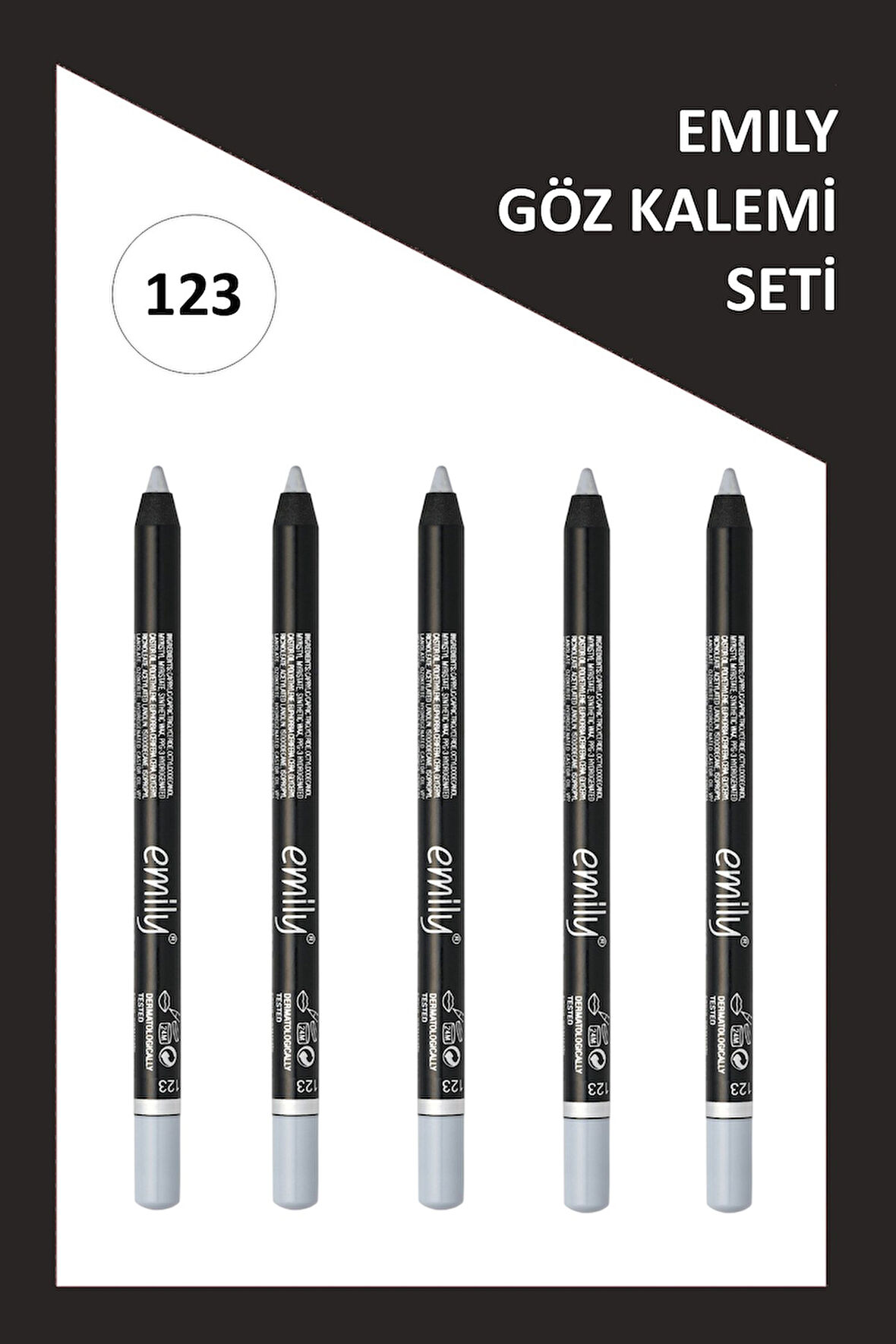 Emily Waterproof Eye Pencil 5'Li Set No:123