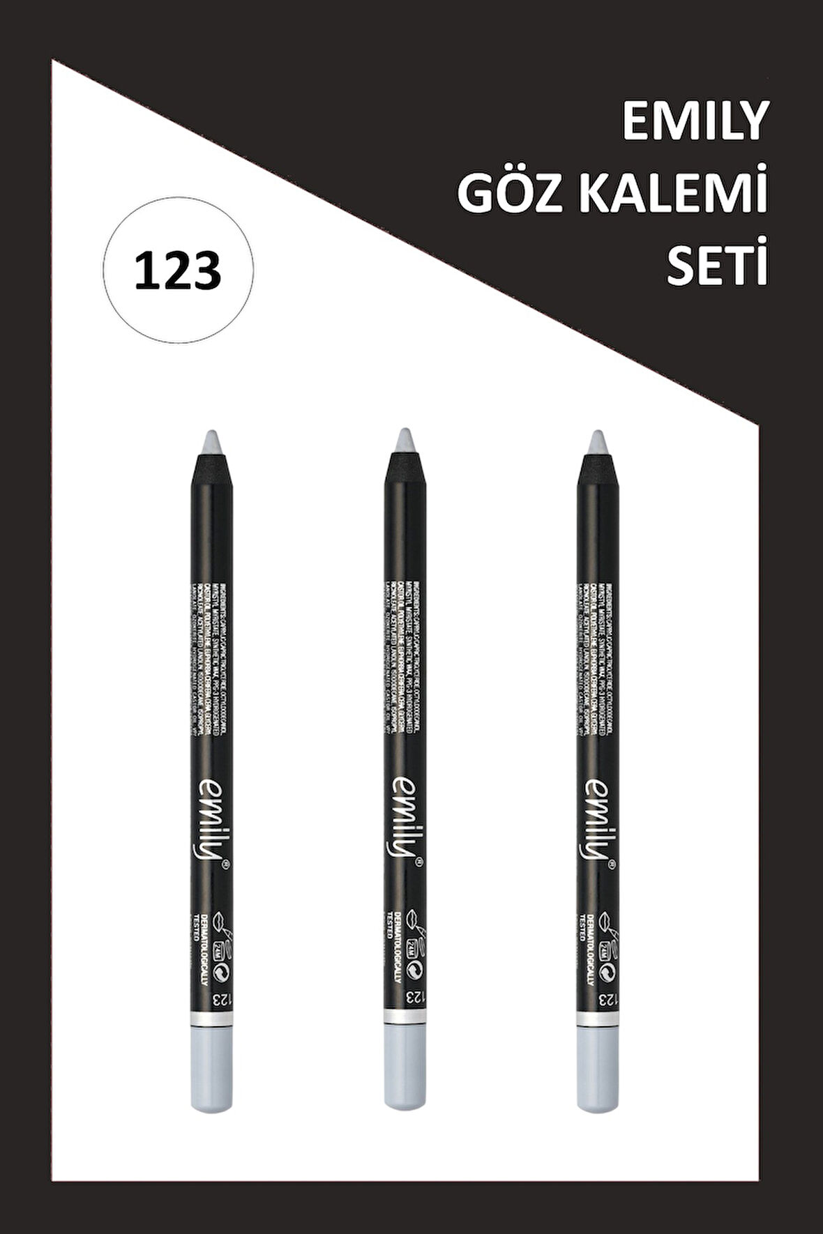 Emily Waterproof Eye Pencil 3'Lü Set No:123