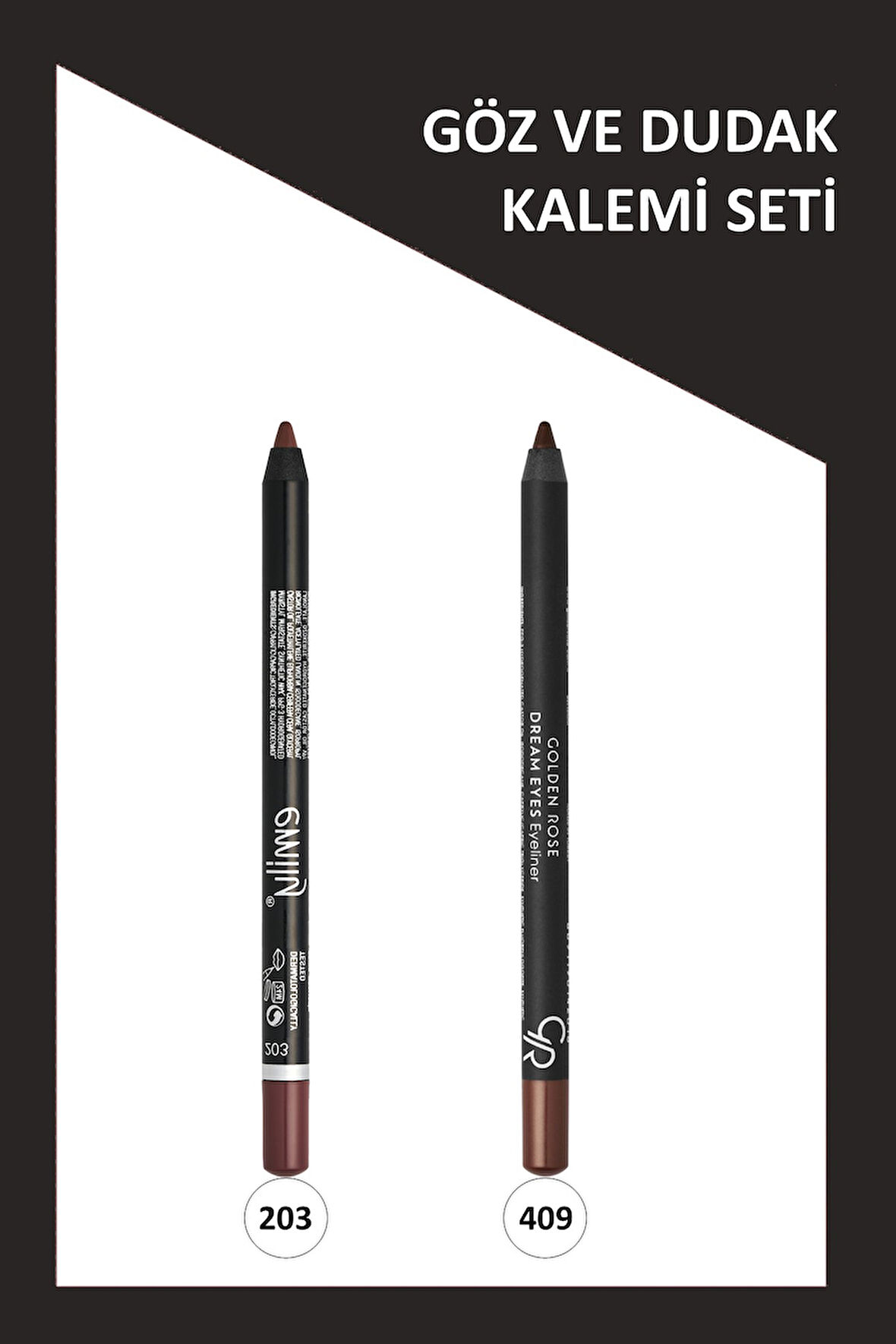 Emily Long Lasting Lip Pencil No: 203 ve Dream Eyes Eyeliner No:409 Seti