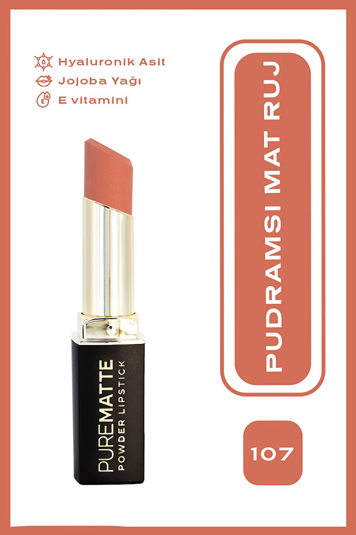 Pure Matte Powder Lipstick 107 Pudramsı Mat Ruj 3,5 g