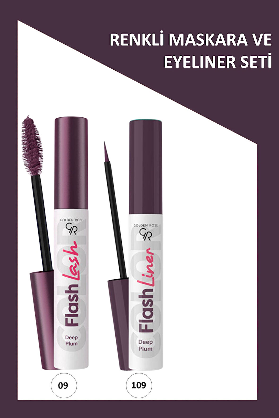 Flash Lash Mürdüm Maskara ve Flash Liner Makyaj Seti