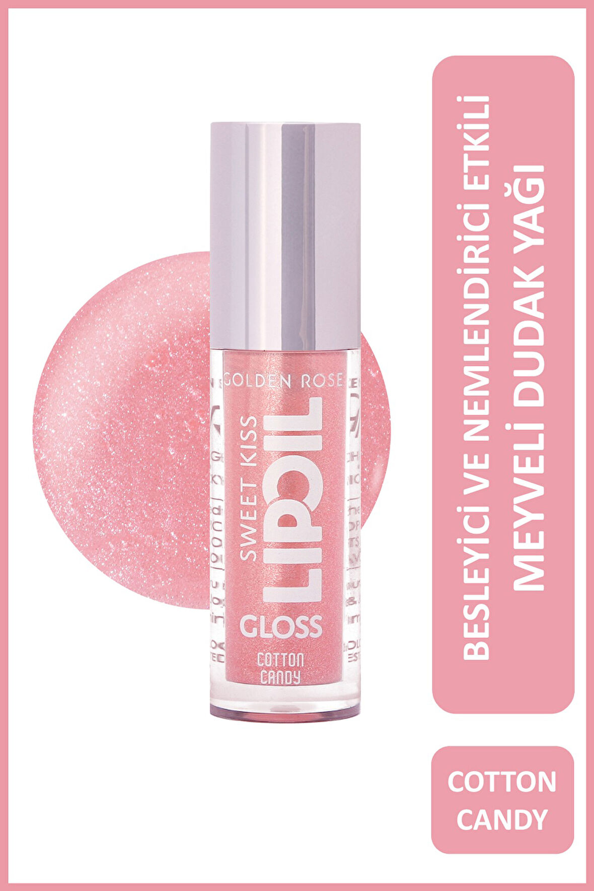 Sweet Kiss Lip Oil Gloss No:01 Dudak Parlatıcı Yağ Gül, Badem & Jojoba Yağlı 4,7 ml