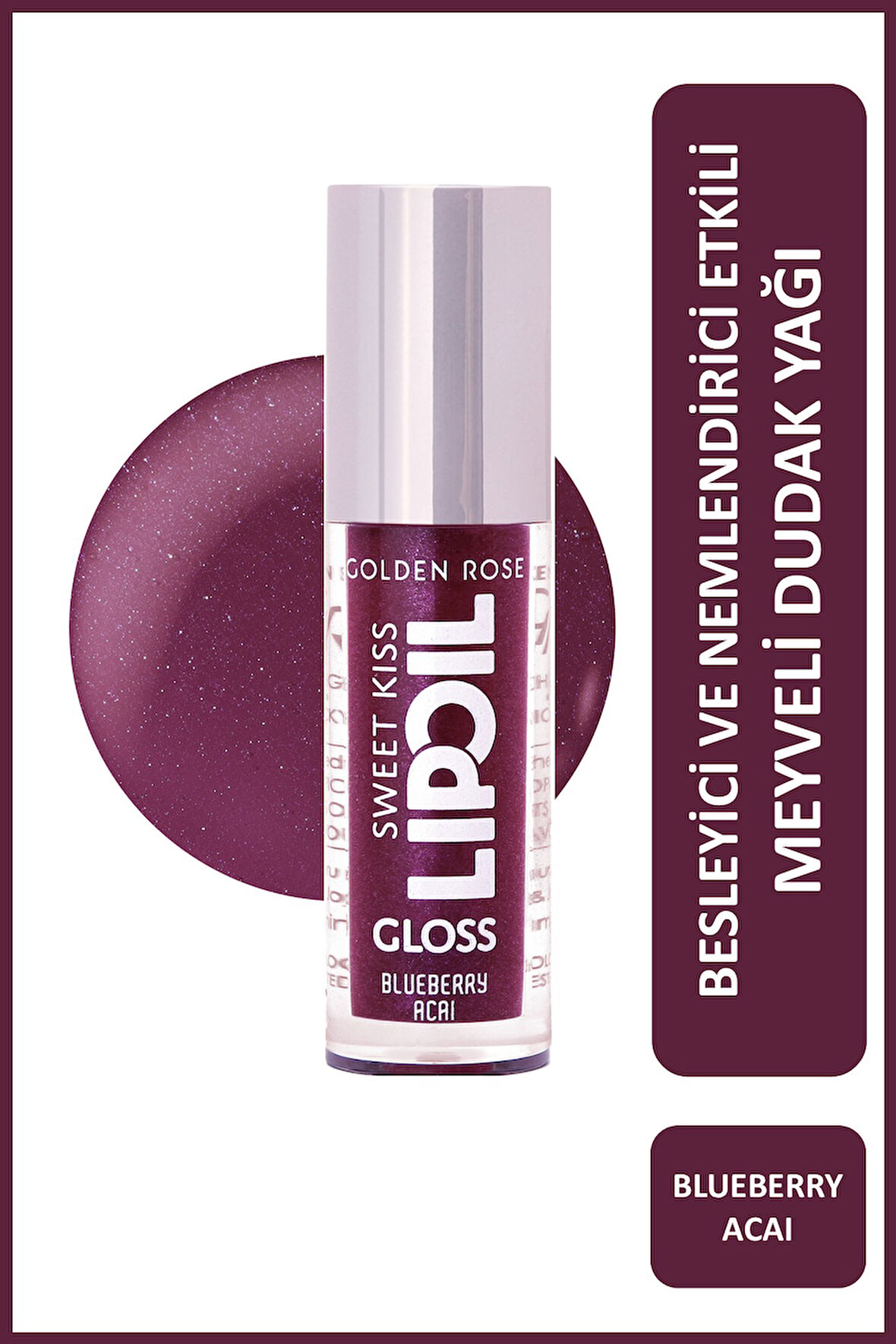Sweet Kiss Lip Oil Gloss No:07 Dudak Parlatıcı Yağ Yaban Mersini & Jojoba Yağlı 4,7 ml