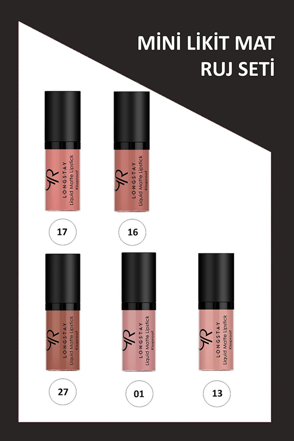 Longstay Liquid Matte Lipstick Mini Ruj 5'li Set No:27-01-13-17-16