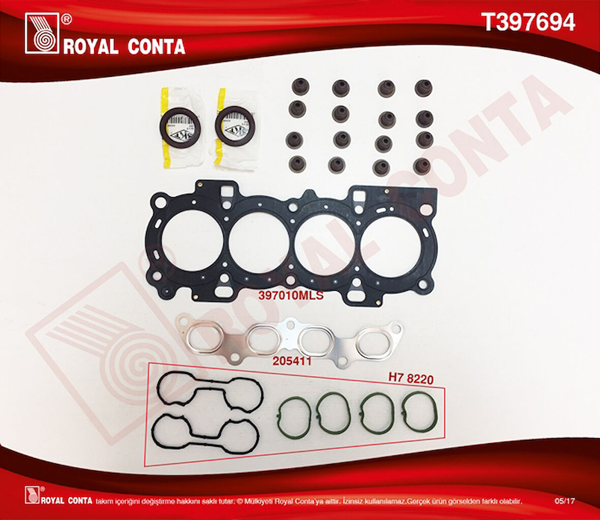 Ford Ust Takım Conta (skt Keceli Subap Lastıklı Subap Kapak Contasız) S,k,c Dahıl Focus 1,6 16v Zetec S / - Royal T397694