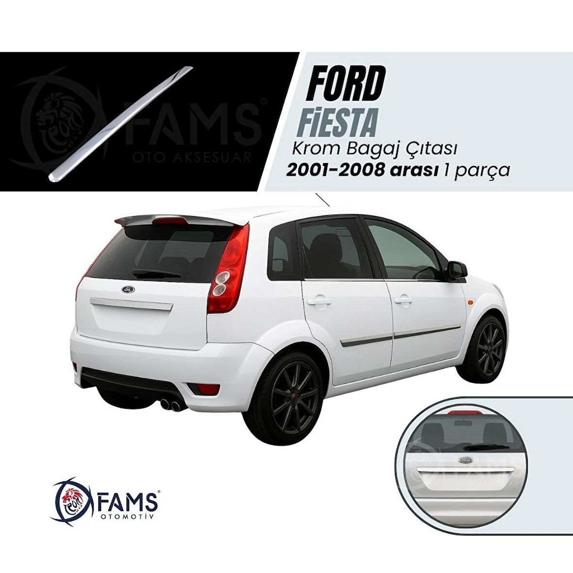 F. Fiesta Krom Bagaj Çıtası 2001 - 2008 Arası Uyumlu P. Çelik Uyumlu