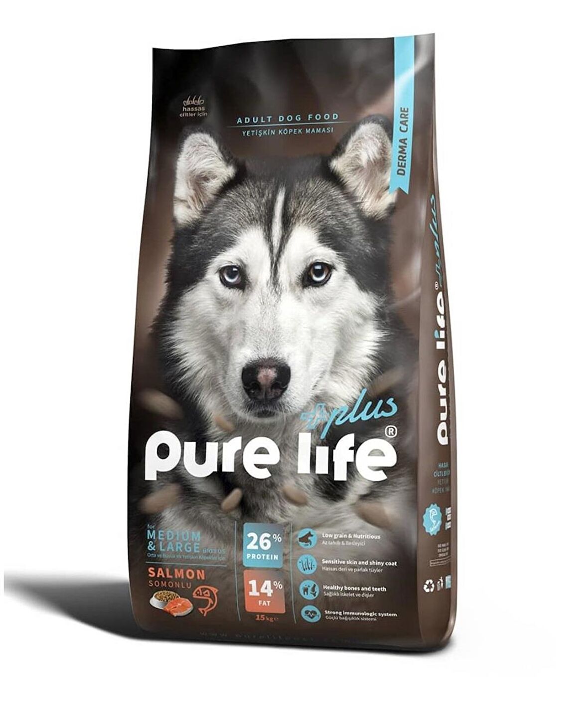 PureLife Plus Sensitive Somonlu Hassas Yetişkin Köpek Maması 15 Kg