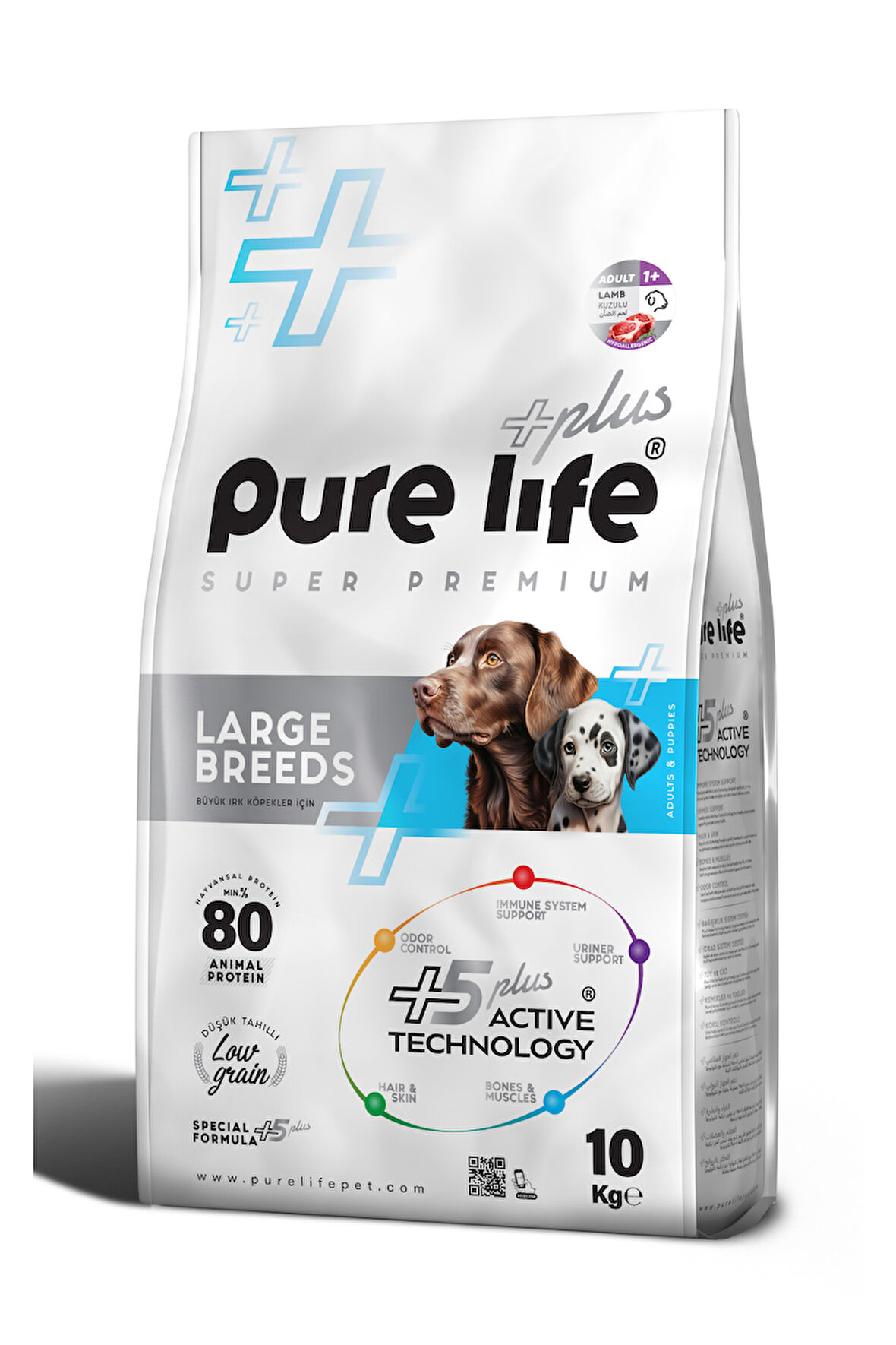 PURELİFE PLUS KUZULU BÜYÜK IRK YETİŞKİN KÖPEK MAMASI 10KG