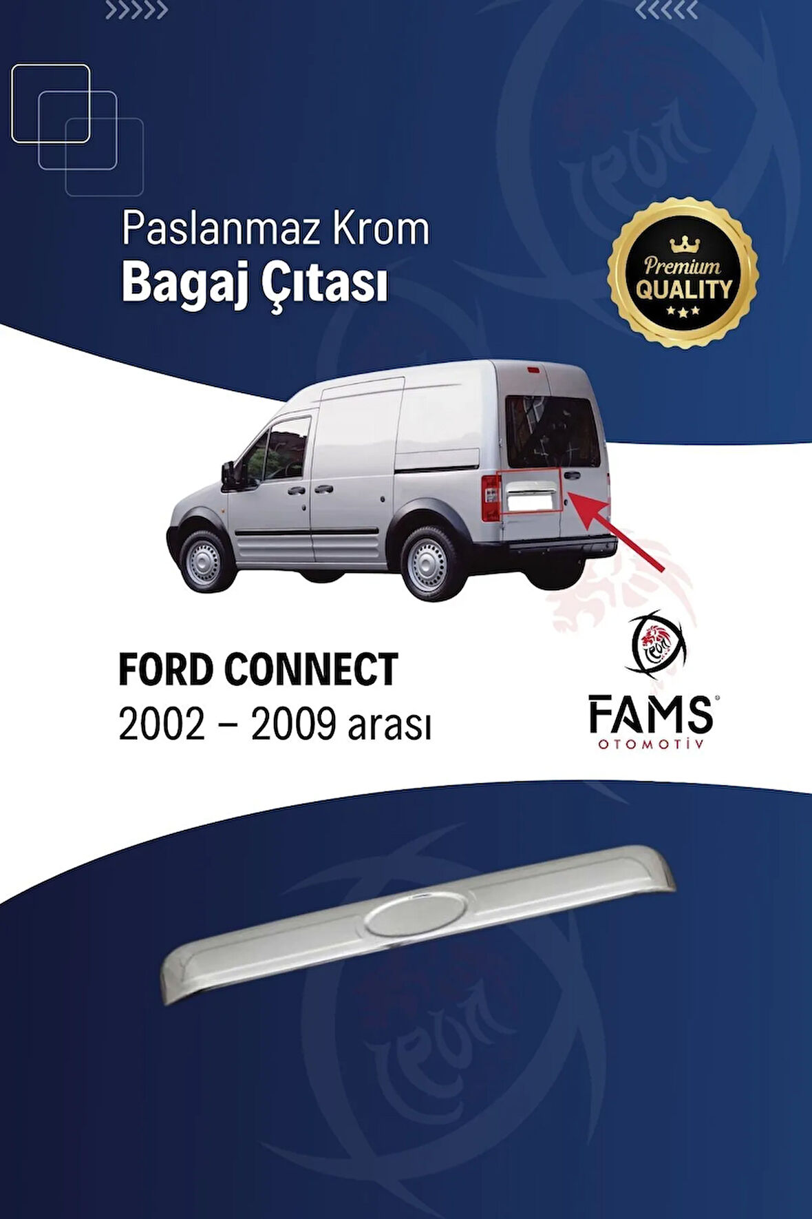 F. Connect Krom Bagaj Çıtası 2002-2009 P. Çelik Uyumlu