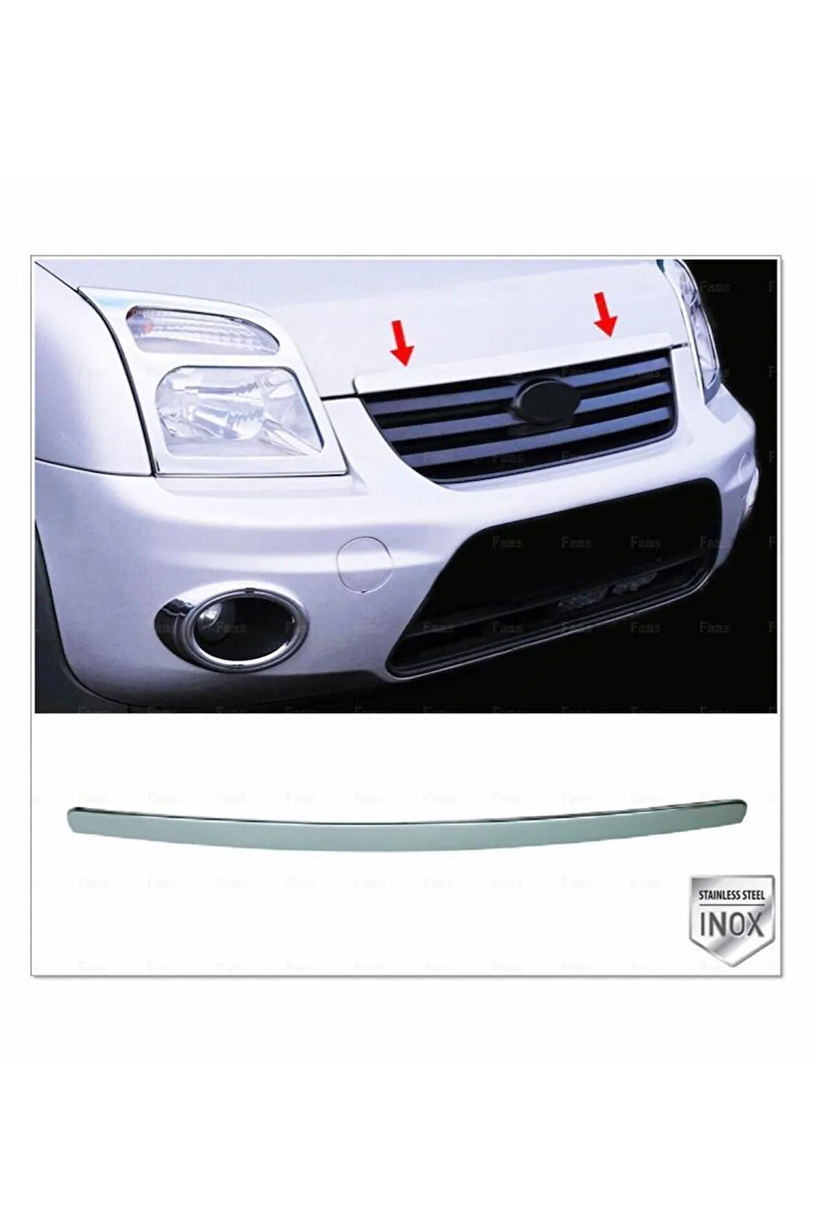 F. Connect Krom Ön Panjur Üstü Çıta 2009-2014 P.çelik Uyumlu