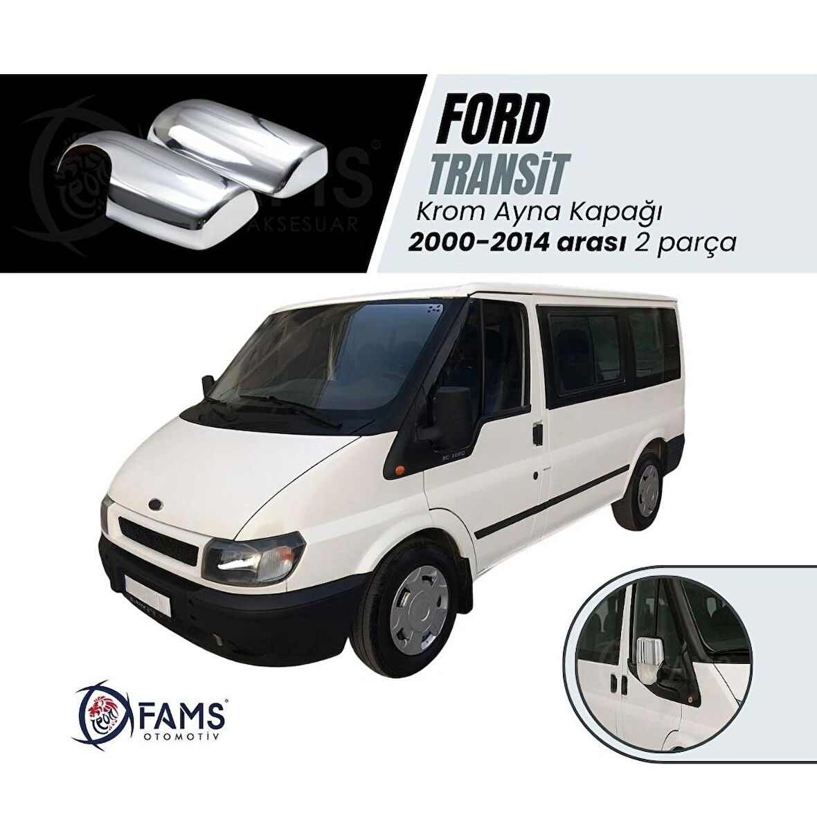 F. Transit Krom Ayna Kapağı 2 Prç. 2000-2014 P. Çelik