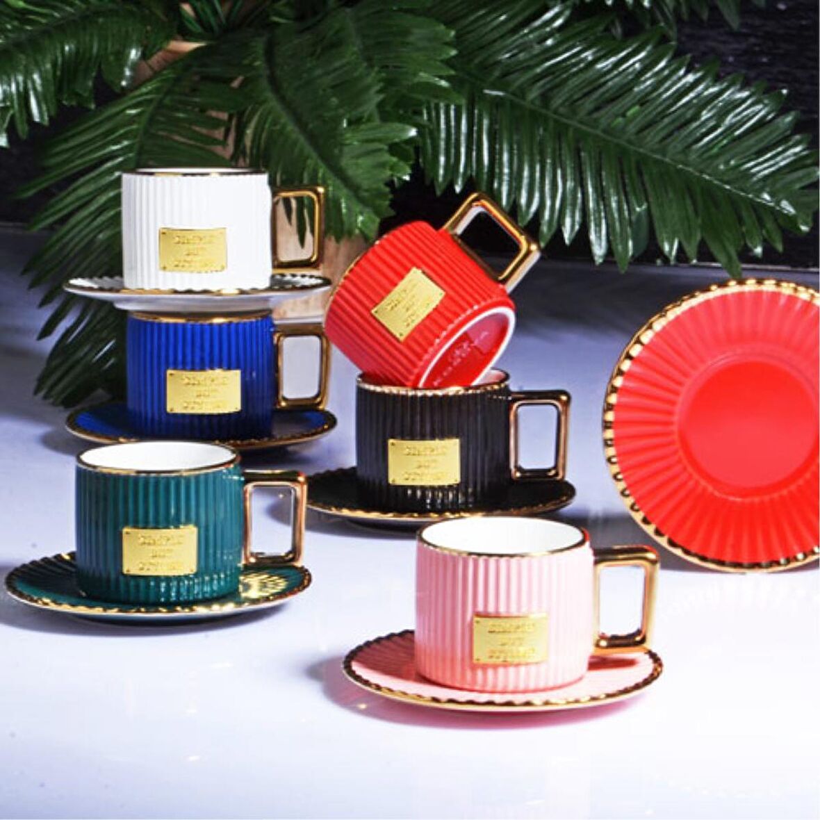 Kosova Albert Mix 6 Kişilik Porselen Kahve Fincan Takımı ODR-01