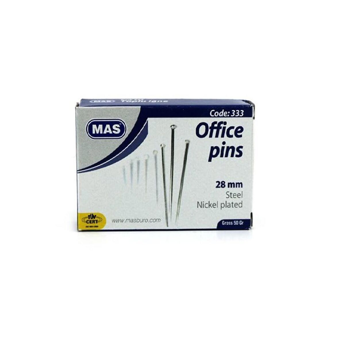 Mas 333 Toplu İğne 50 Gr. 28 Mm