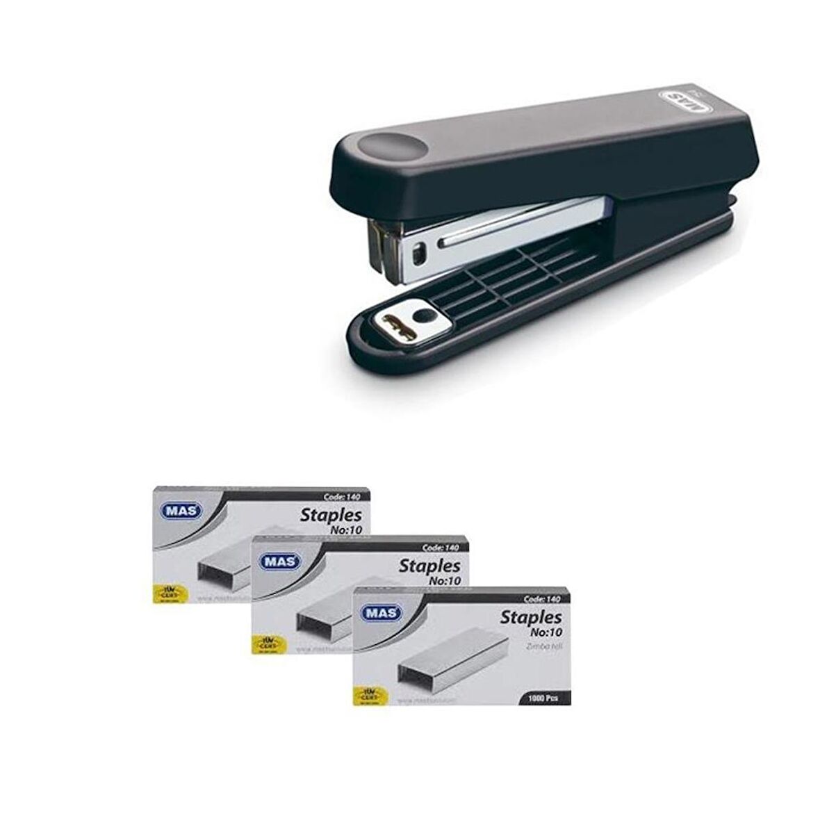 Mas 754 Zımba Makinesi Basic Siyah + 3 Adet Zımba Teli