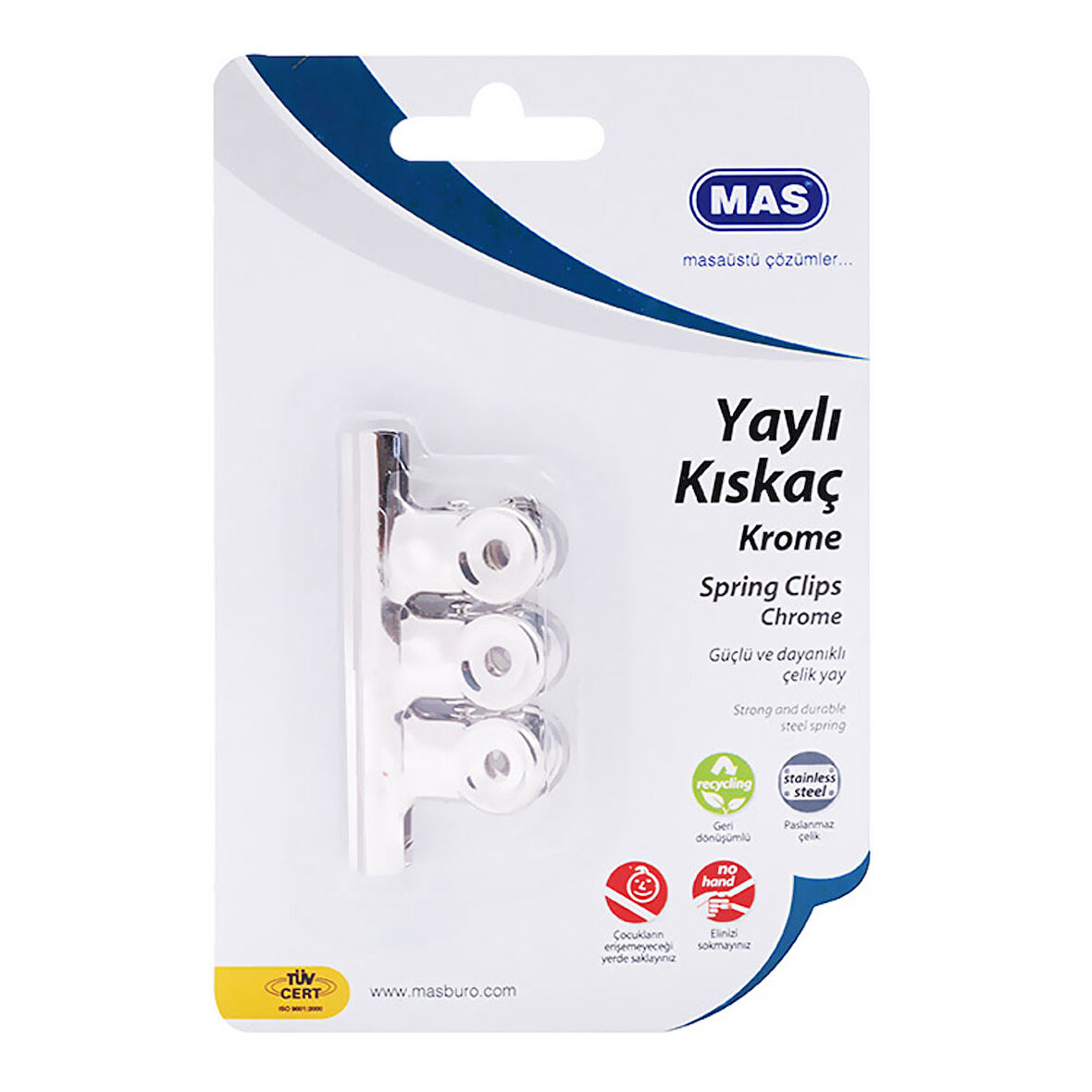 Mas Beyaz Metal Kıskaç 40 Mm 951