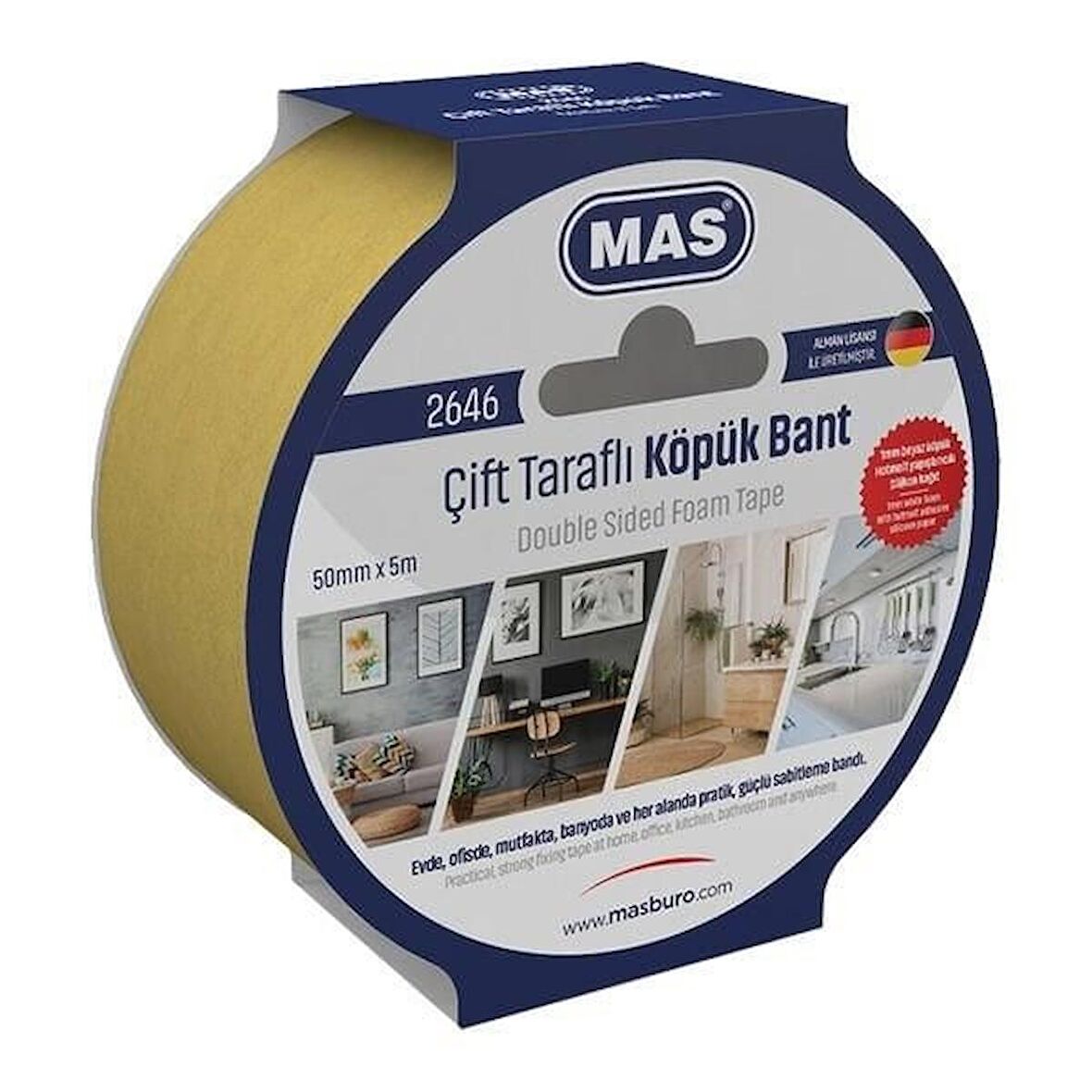 Mas Çift Taraflı Köpük Bant 50 Mm  X 5 M 2646