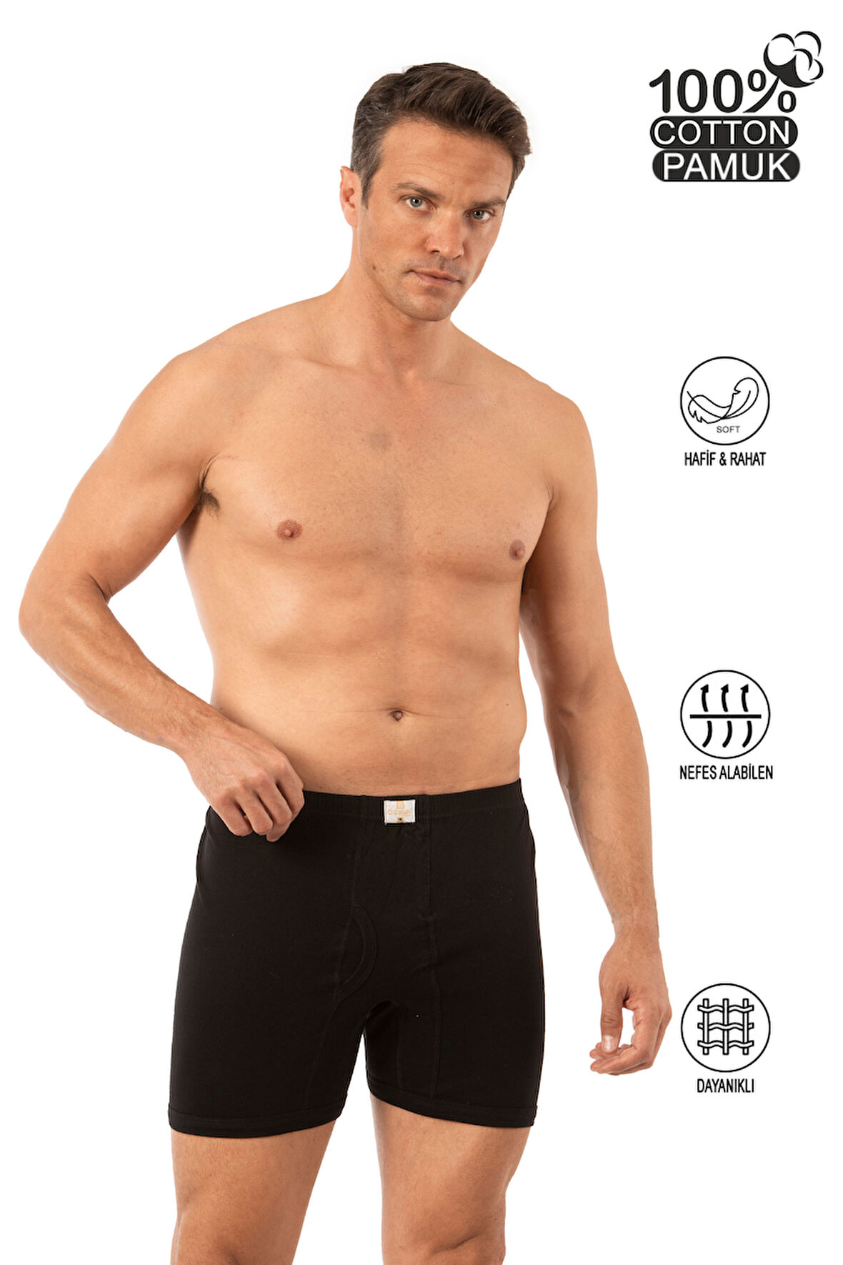 Özkan 0043 Erkek %100 Pamuklu Penye Süprem Kumaş Esnek Rahat Torbalı Paçalı Don Boxer Külot