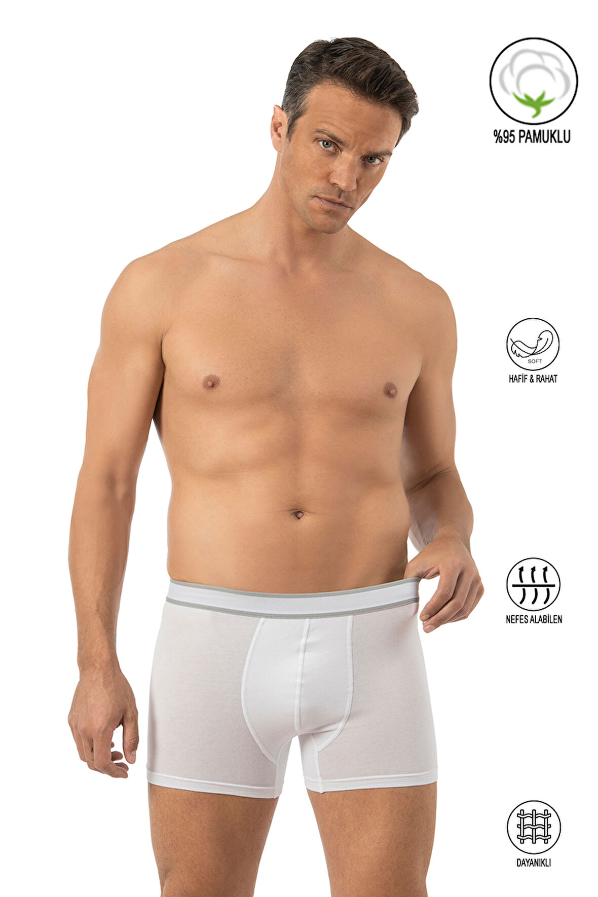 Özkan 11226 Erkek %95 Pamuklu Likralı Süprem Kumaş Esnek Rahat Boxer Şort