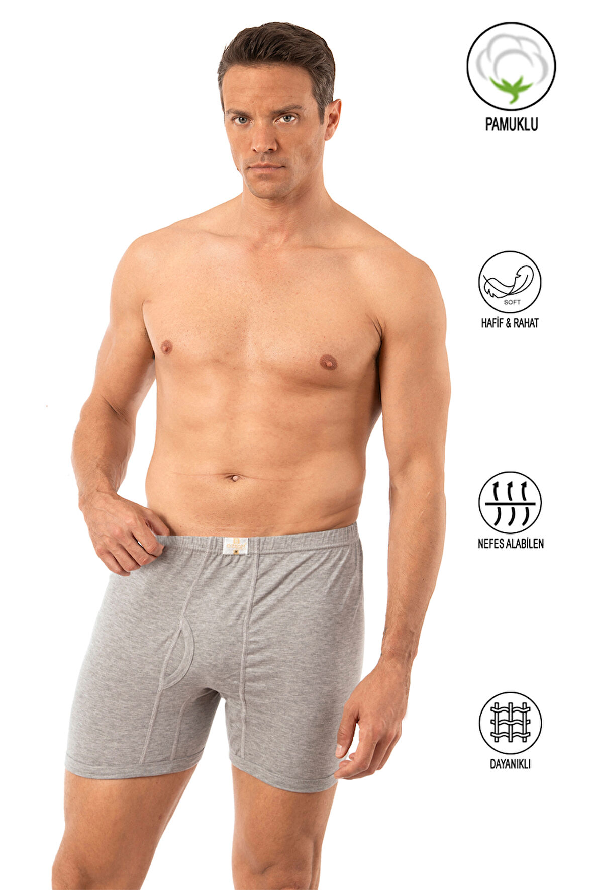 Özkan 0043 Erkek %100 Pamuklu Penye Süprem Kumaş Esnek Rahat Torbalı Paçalı Don Boxer Külot
