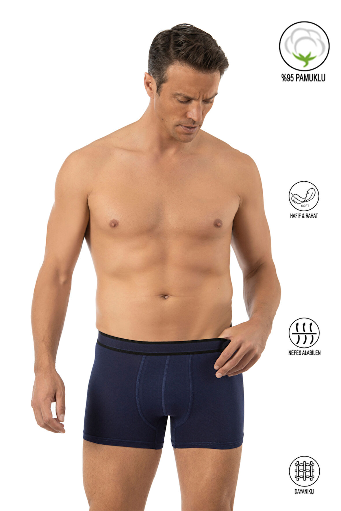 Özkan 11226 Erkek %95 Pamuklu Likralı Süprem Kumaş Esnek Rahat Boxer Şort