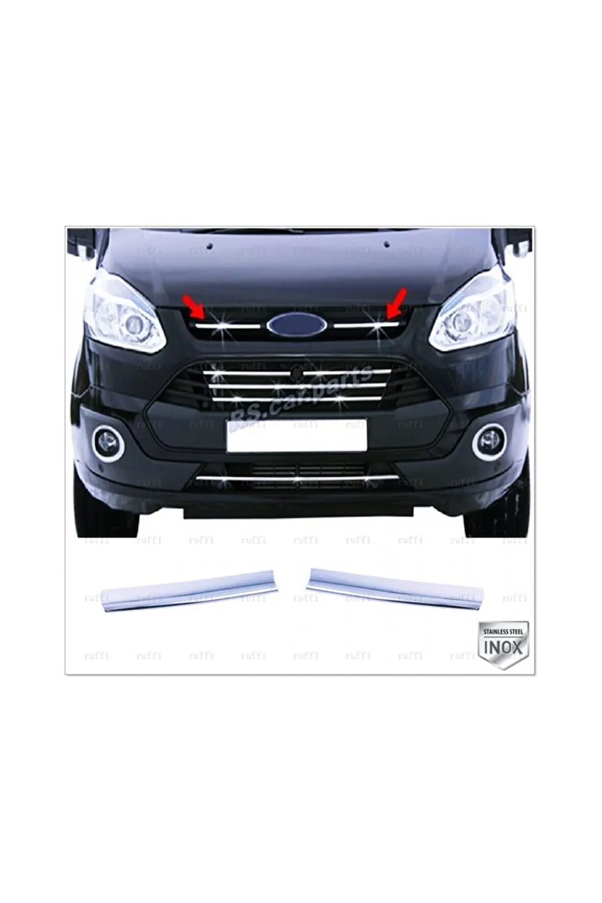 Custom Krom Ön Panjur 2 Prç. 2012-2018 Arası Paslanmaz Çelik