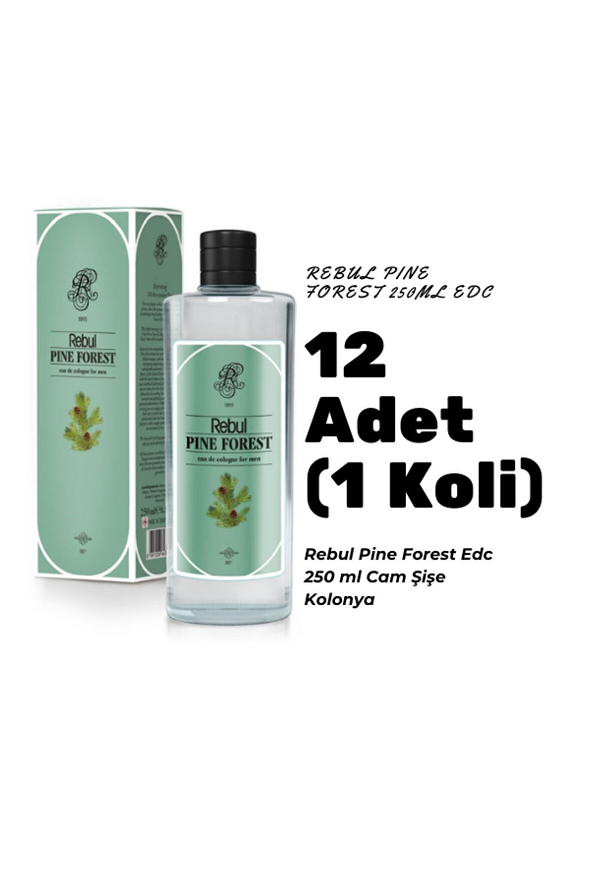 Pine Forest Edc 250ml Cam Şişeli Çam Ormanı Kokulu Kolonya 12 Adet (1 Koli)