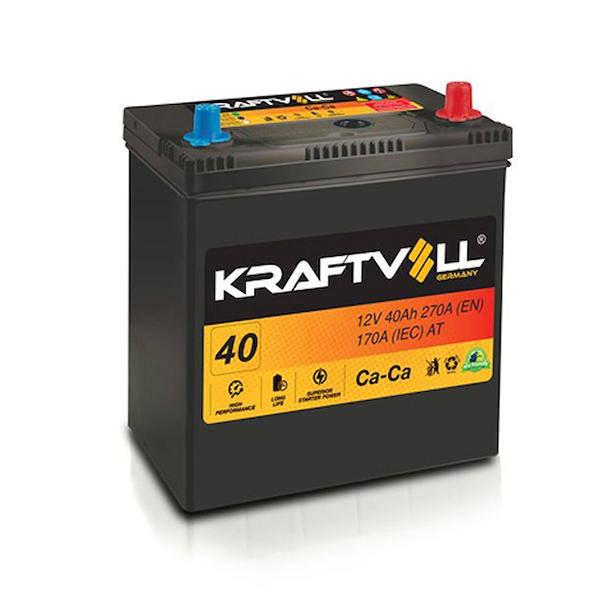 Aku Aku 12v 40 Ah Ns40 (197×129×227) Dar Tam Kapalı İnce - Kraftvoll 18010001