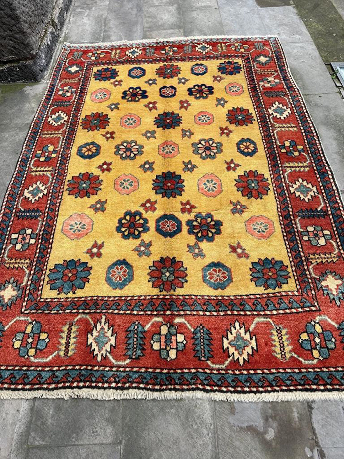 162x230 cm Eski El Dokuma Büyük Boy Türk Kilim Oryantal Desen Yün Kilim